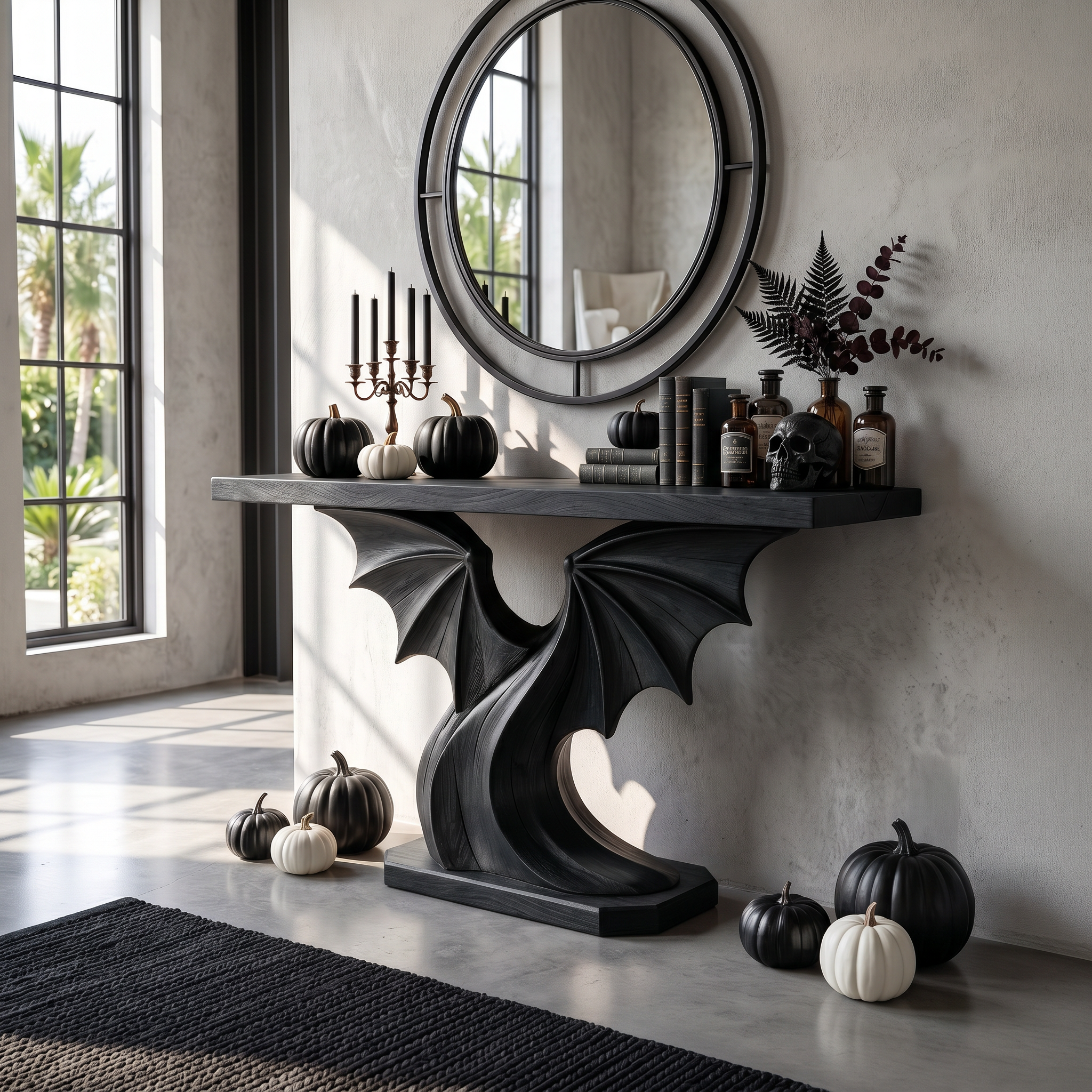 Modern Console Table Handcrafted Organic Sculptural Design For Entryway Hallway SINLSACS678