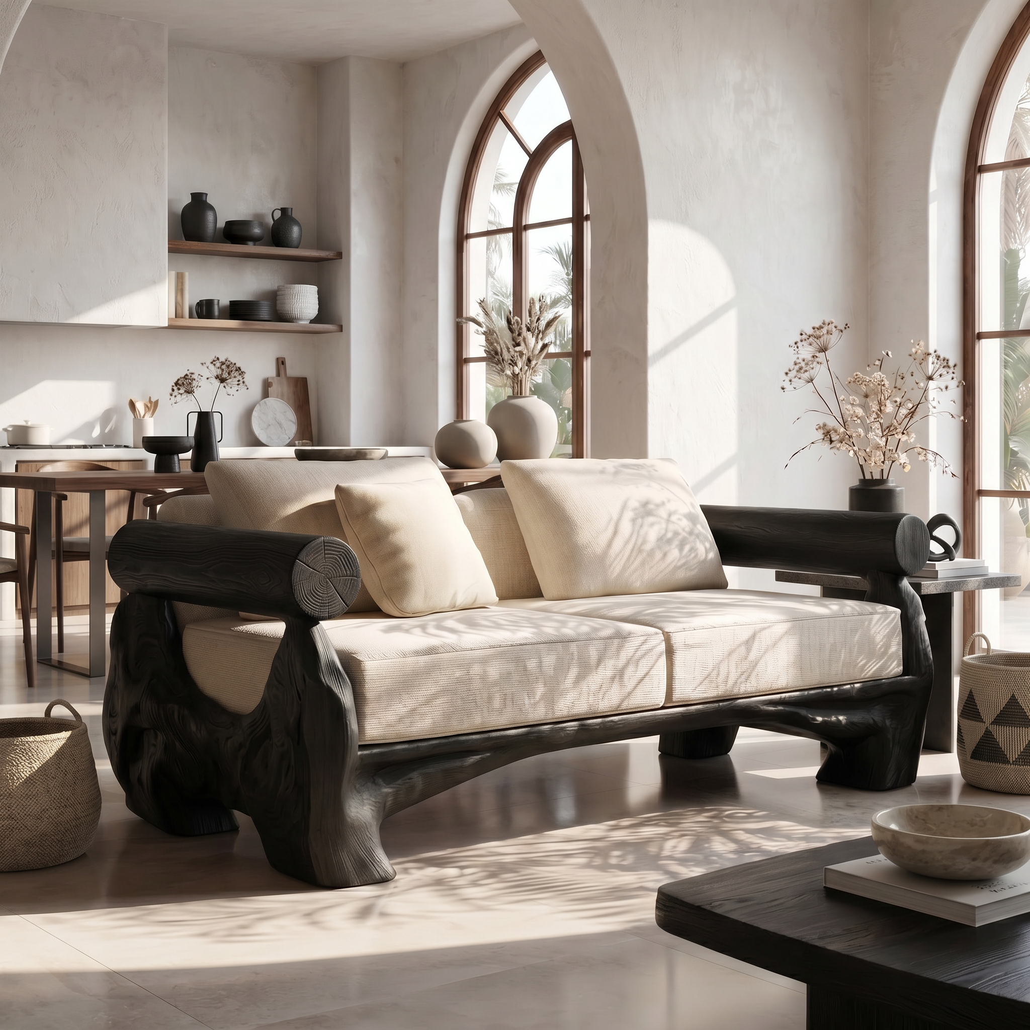 Sculptural Sofa Frame For Living Room SINLSASF050