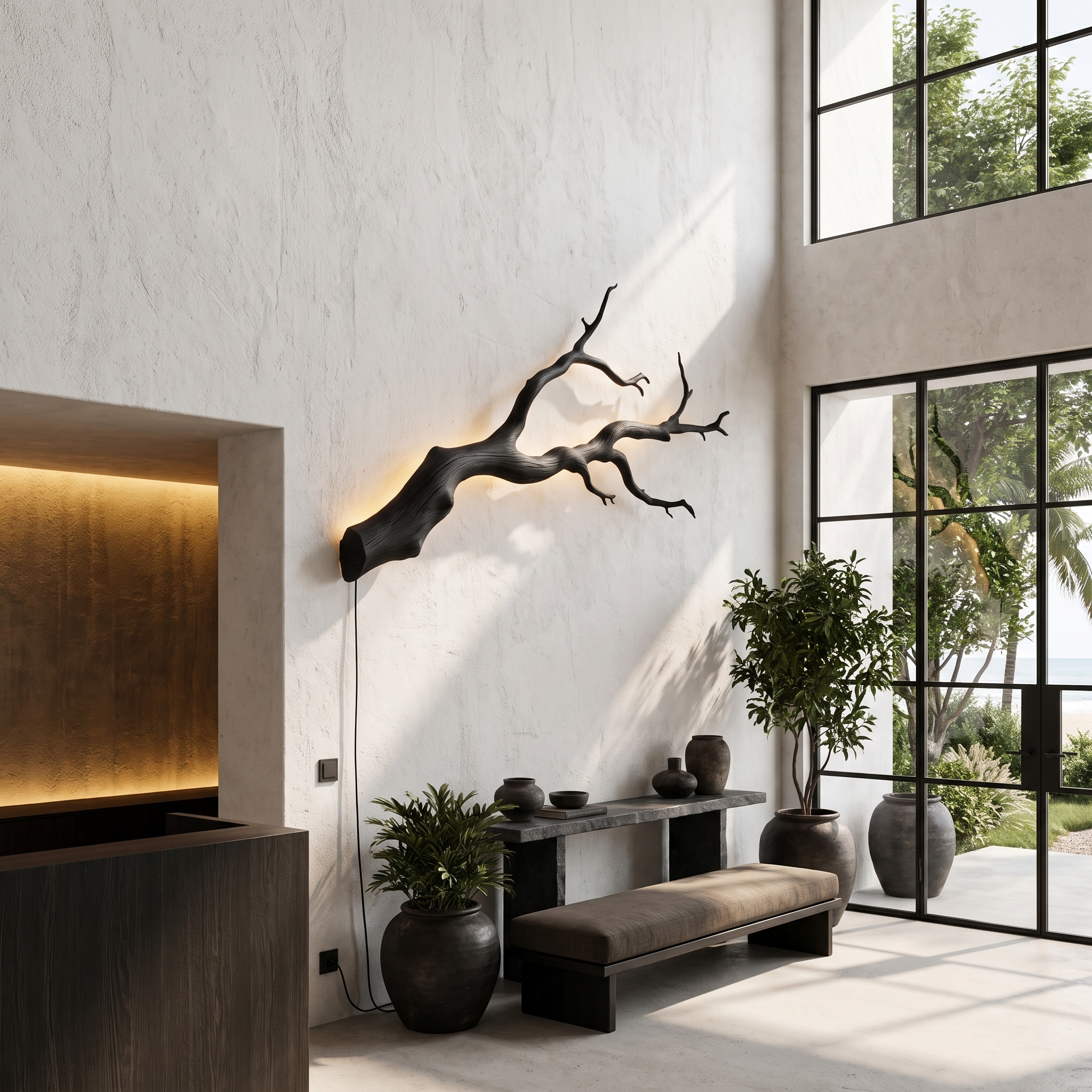 Organic Wall Lamp With Sculptural Tree Branch Design For Living Room SINLHAPL015