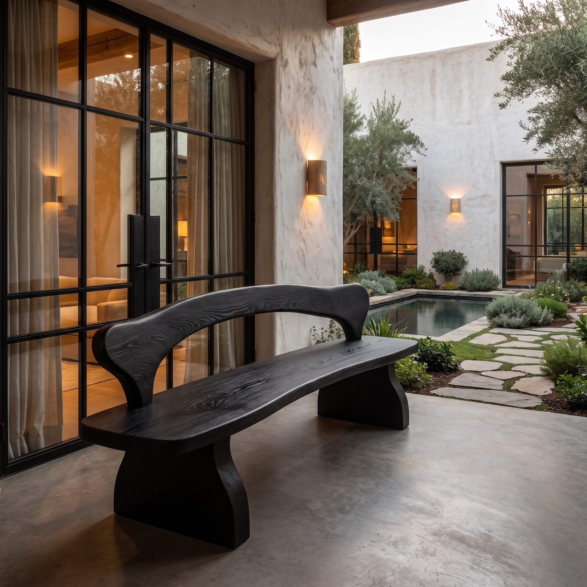 Organic Live Edge Bench Wooden Outdoor Seating For Patio SINLHABEN132