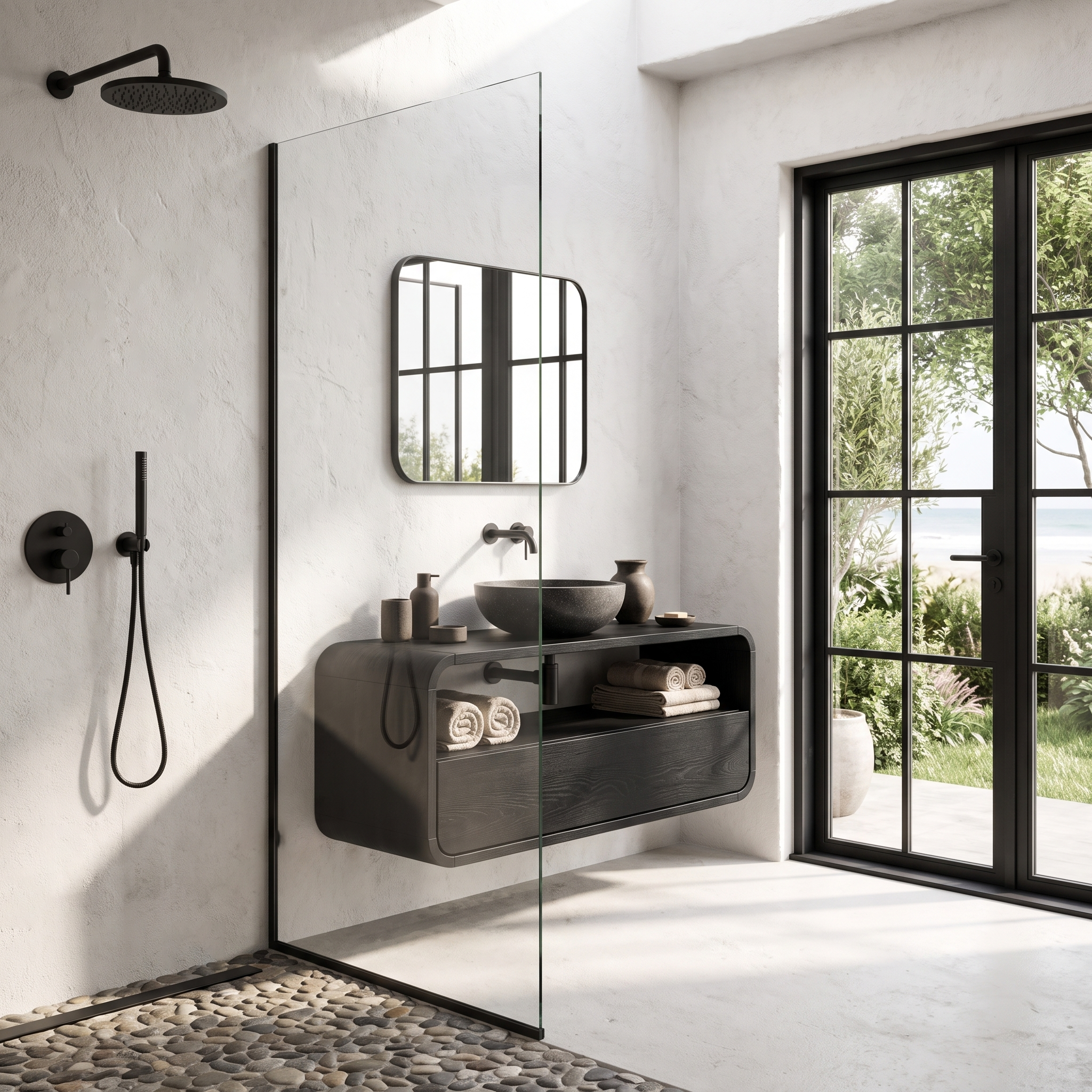 Rustic Floating Bathroom Vanity With Built In Storage Drawer For Bathroom SINLHABRV317