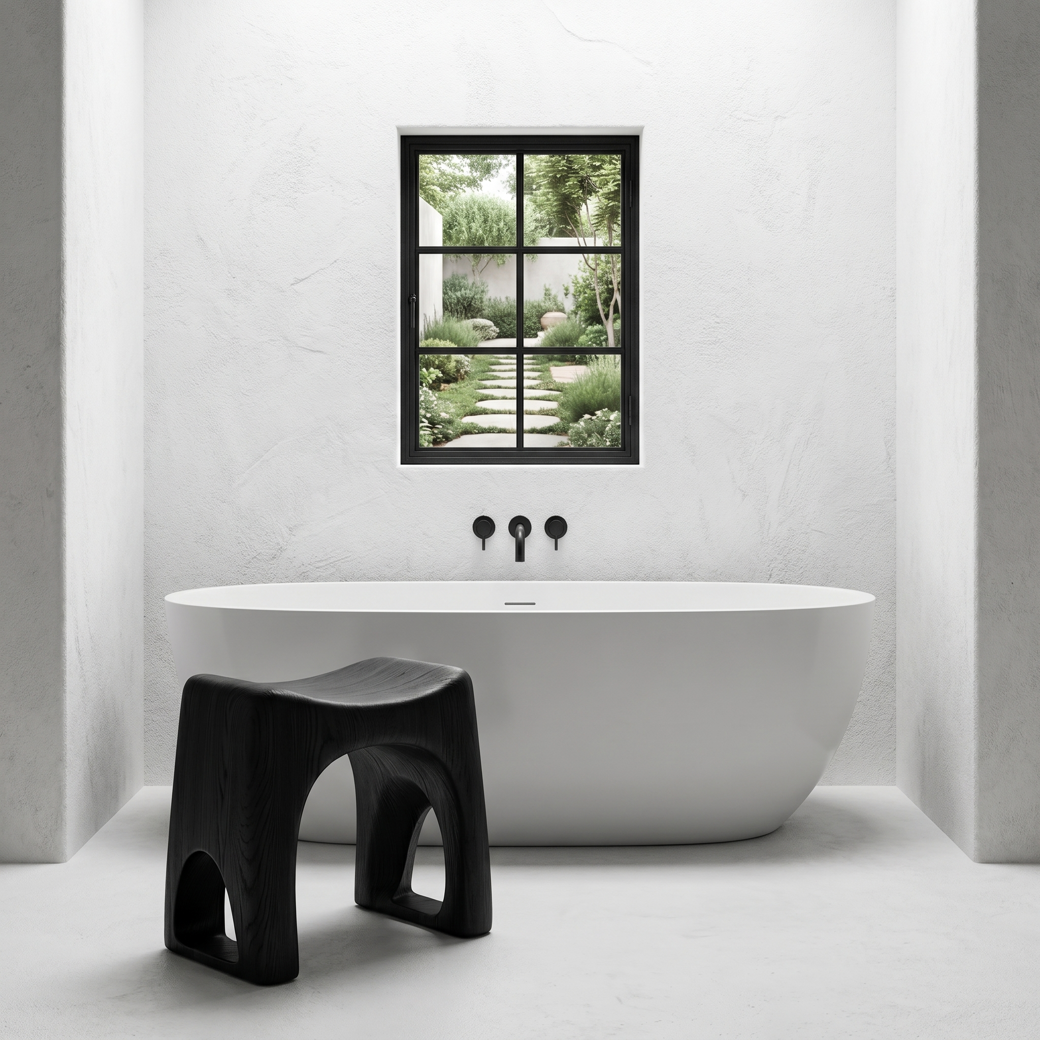 Minimalist Bathroom Stool With Organic Solid Wood Design For Bathroom SINLHAWS017