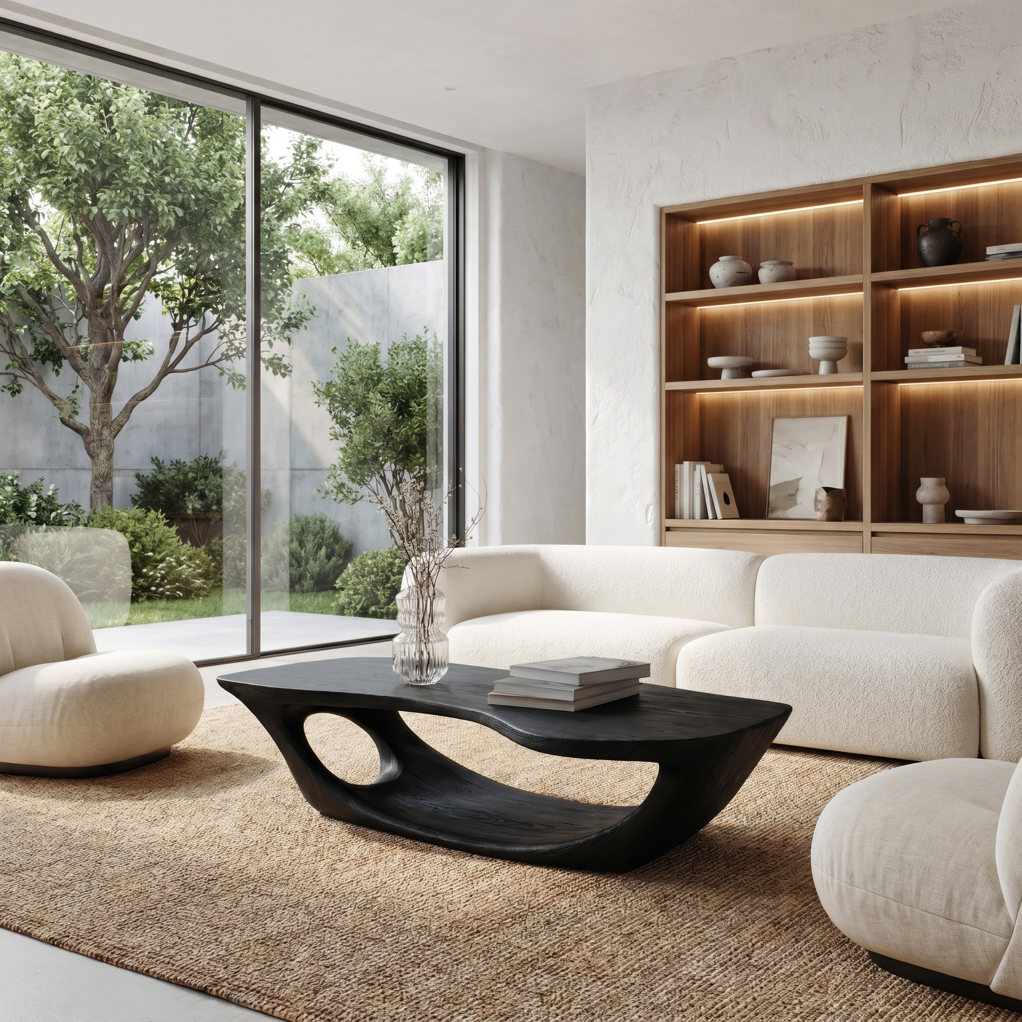 Wabi Sabi Coffee Table With Handcrafted Organic Wood Form For Living Room SINLHACF391