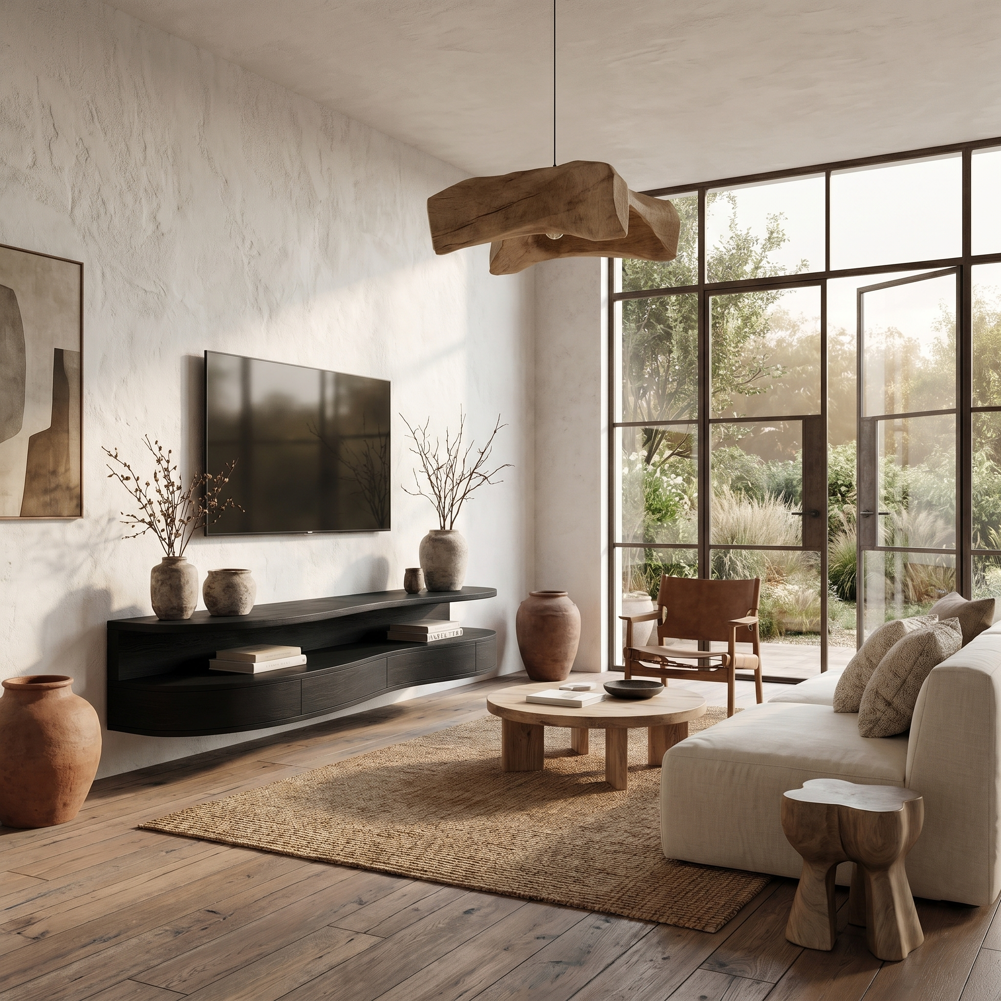 Contemporary Floating TV Stand With Built In Drawer Storage For Living Room SINLHATC053