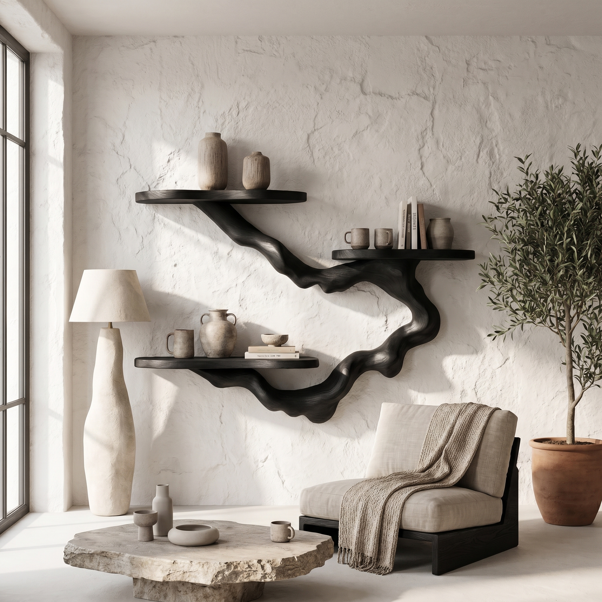 Rustic Floating Shelf With Display Storage For Living Room SINLHAFL551