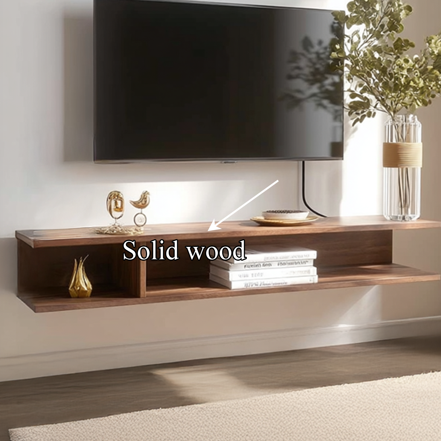 Mid Century Floating Shelf TV Stand Living Room SINLSAFL111