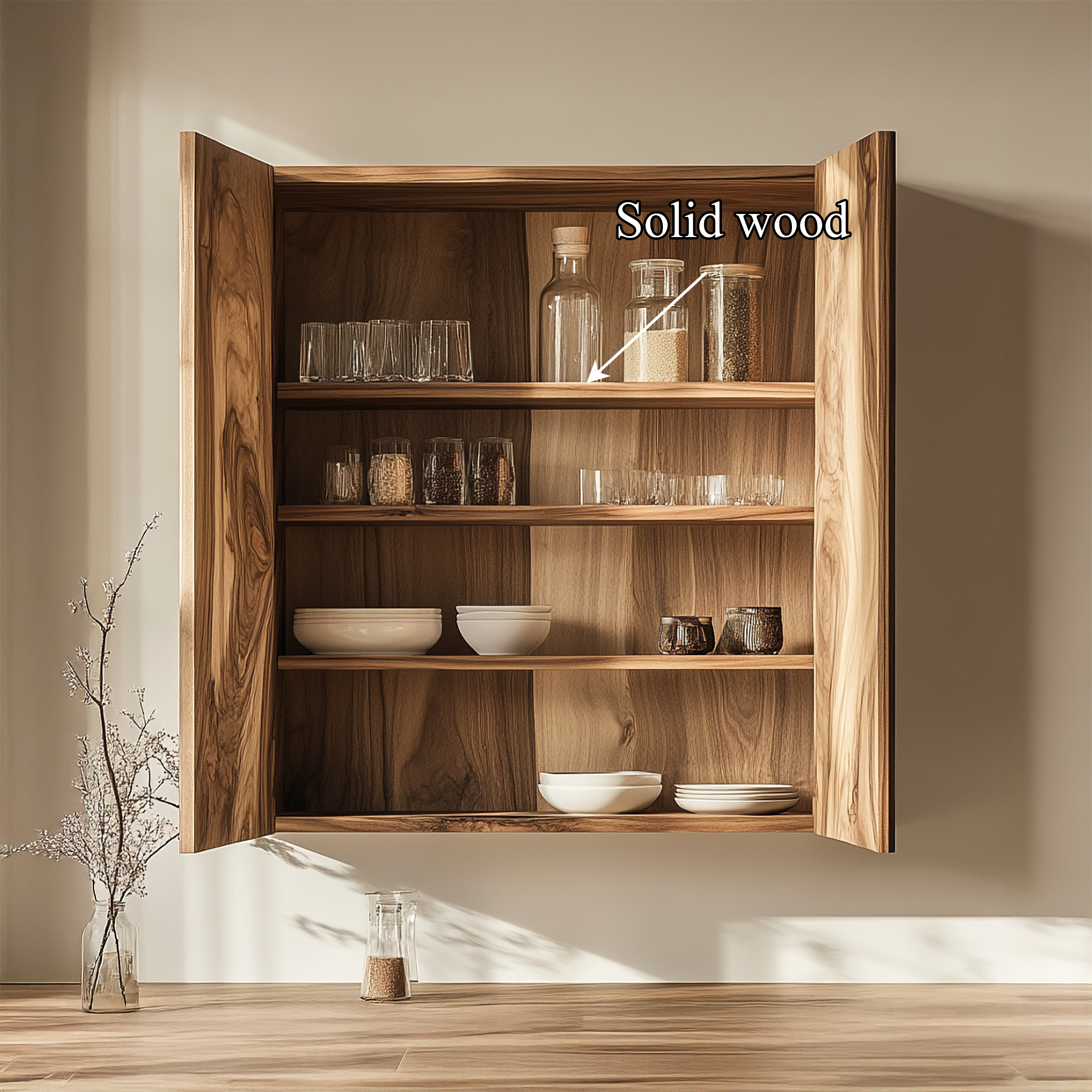 Mid Century Wall Mounted Storage Cabinet For Kitchen And Dining Room SINLSAKC005