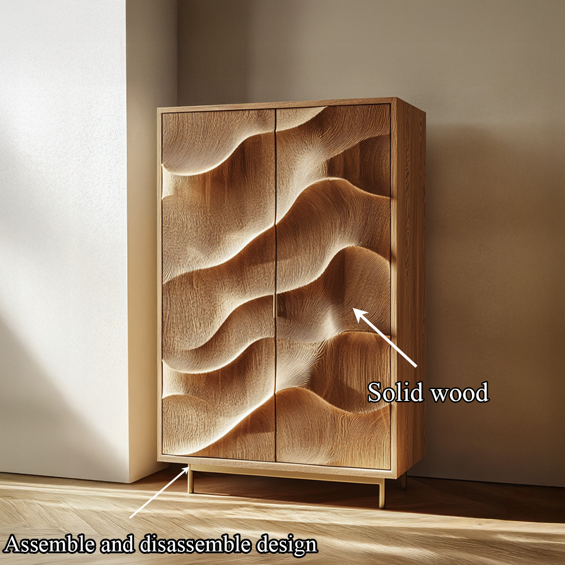 Rustic Wave Cabinet Living Room Decor SINLSASC320