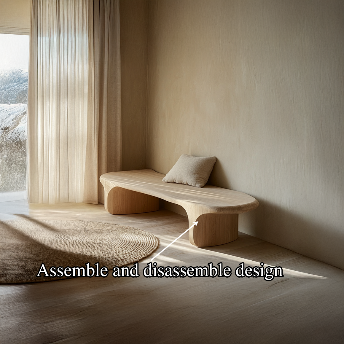 Mid Century Modern Bench Entryway Living Room Accent Seating SINLSARS033