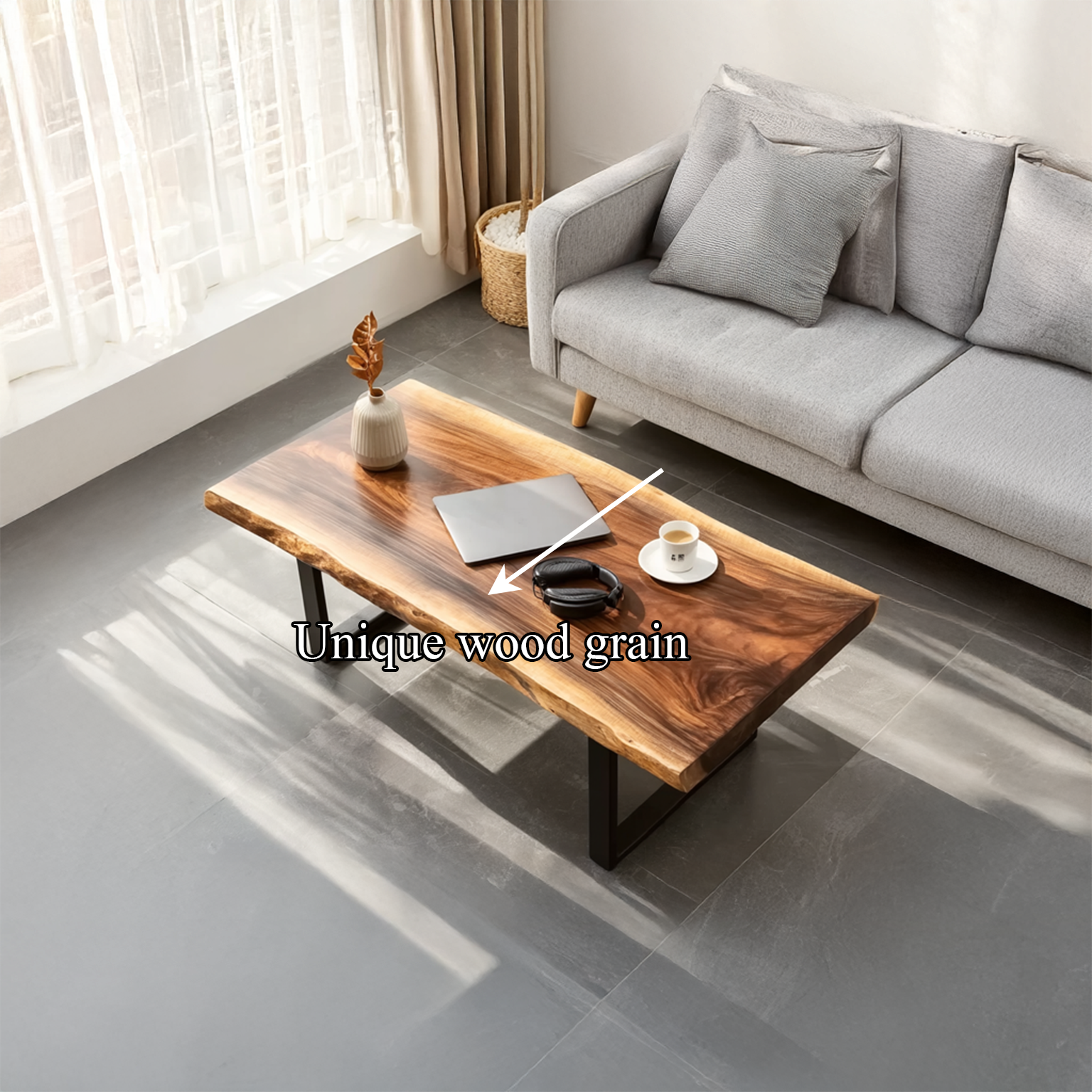 Rustic Coffee Table Modern Living Room SINLSACF072