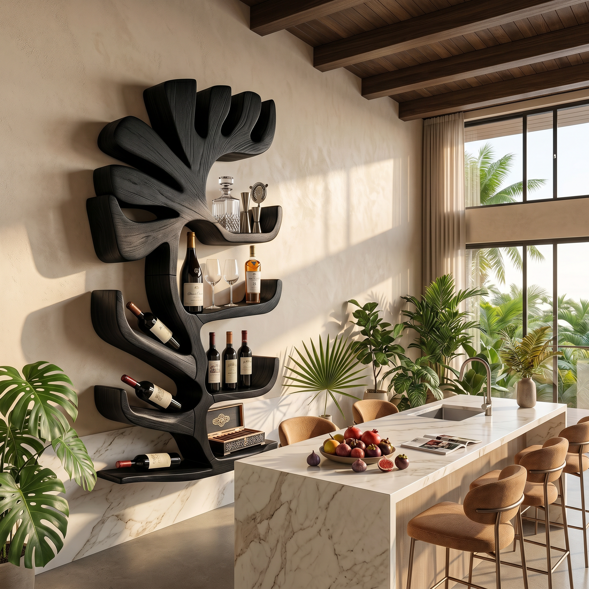 Farmhouse Wall Wine Rack For Apartment Bar Display Feature SILDTTRWH072