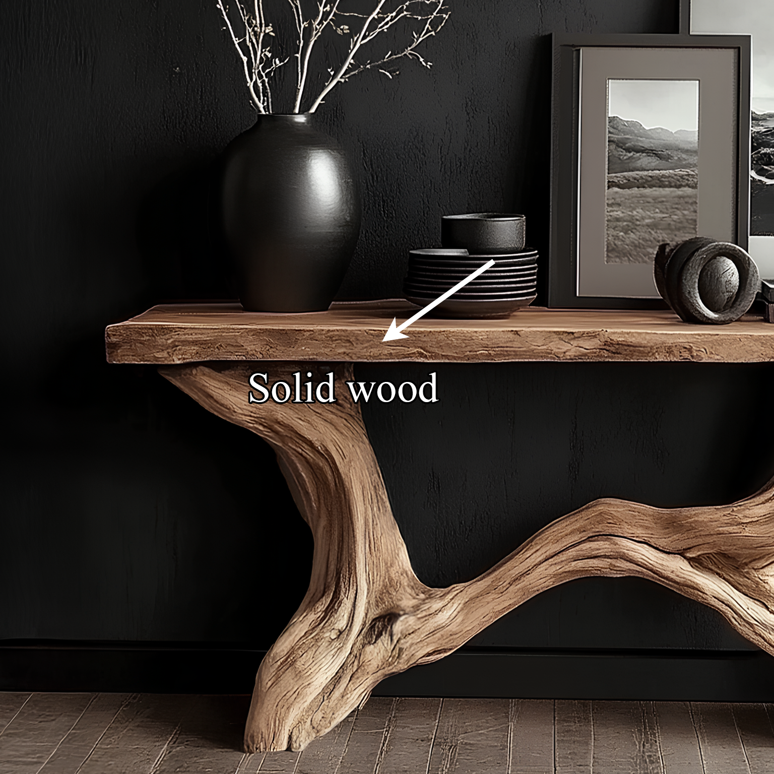 Live Edge Console Table Solid Wood Rustic Driftwood Gift SINLSACS088