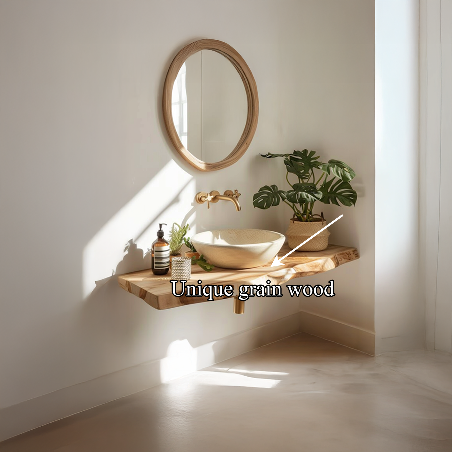 Midcentury Floating Shelf Bathroom SINLSABRV090