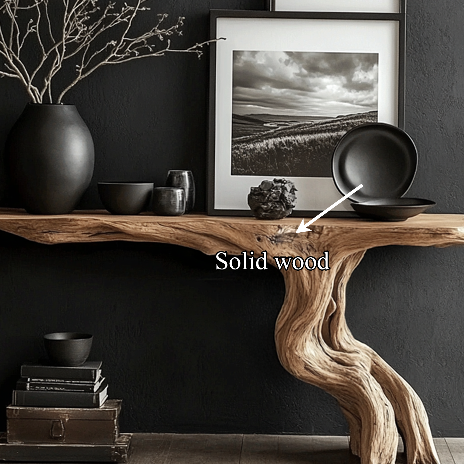 Rustic Console Table Driftwood Live Edge Natural Wood Gift SINLSACS090