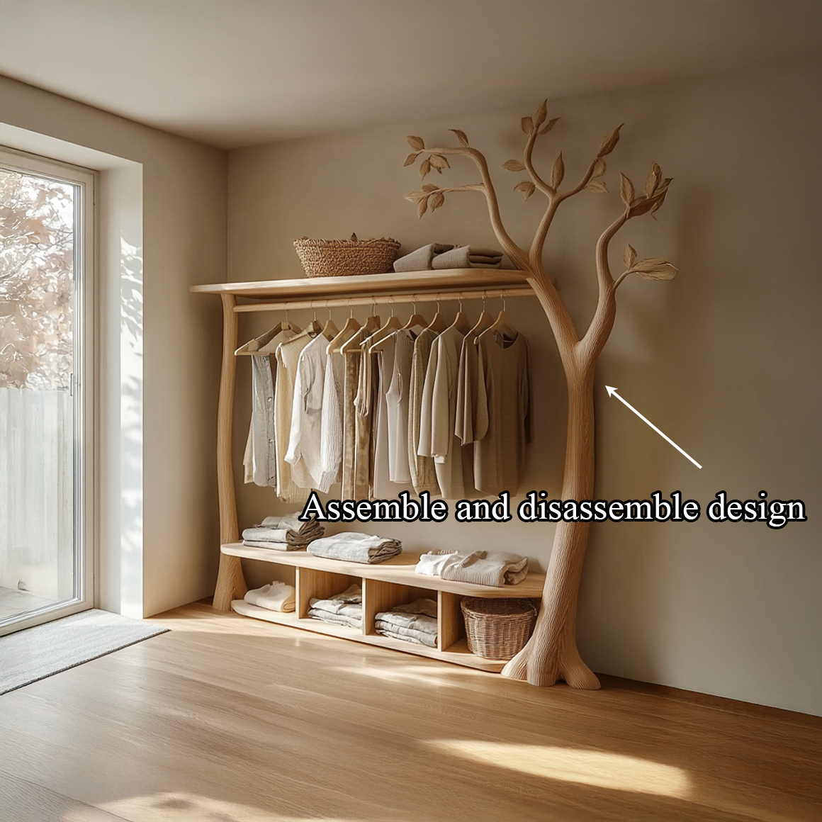 Rustic Tree Clothing Stand Bedroom Mudroom Entryway SINLSATCR040