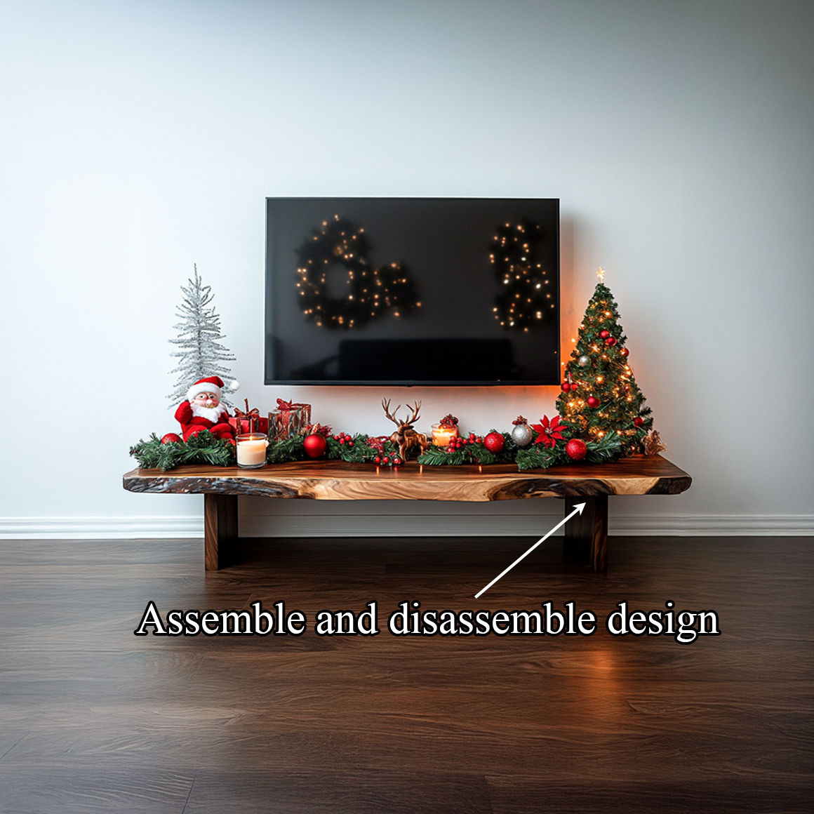 Rustic TV Stand Holiday Decor Living Room Display SINLSACS297