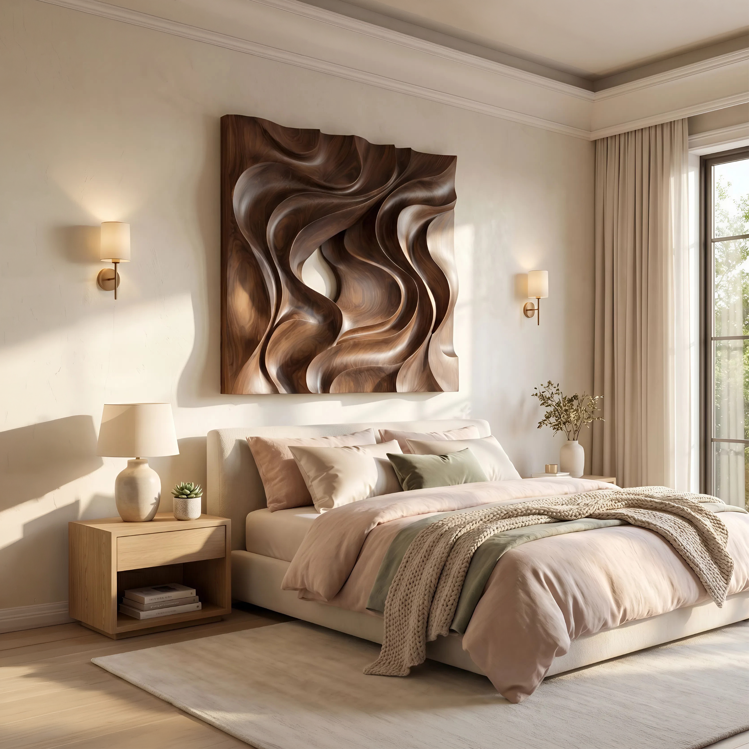 Scandinavian Curved Wall Art Panel For Living Room SILDTTNWA075
