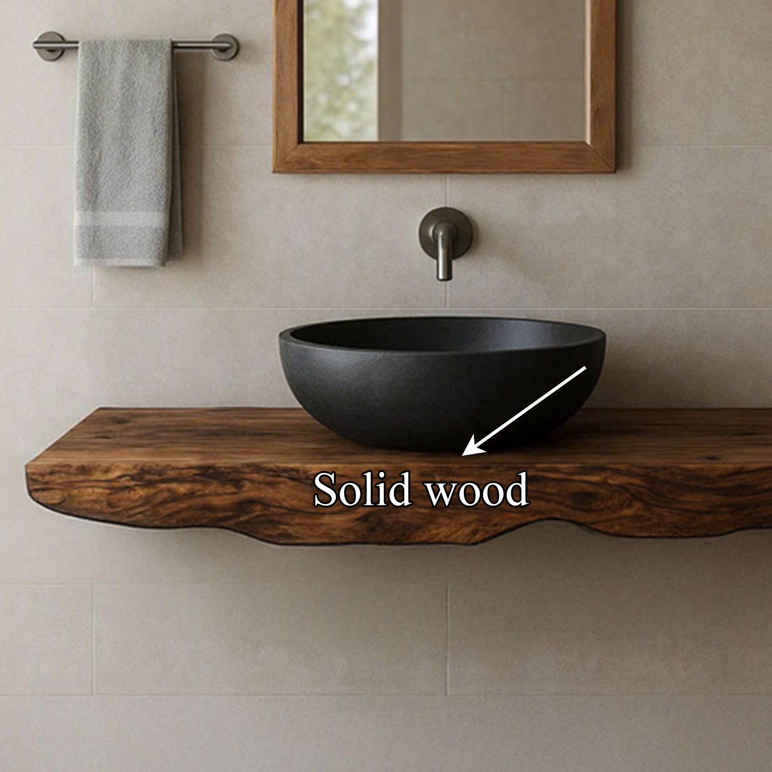 Midcentury Floating Shelf Washstand Bathroom SINLSABRV091