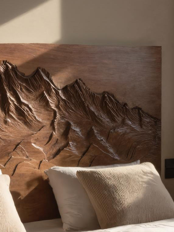 Rustic Mountain Headboard For Bedroom Or Chalet SITHHNHB007