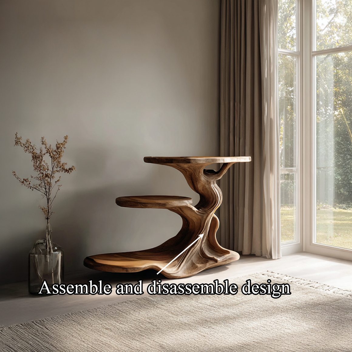 Free Standing Rustic End Table Reading Nook SINLSABT090