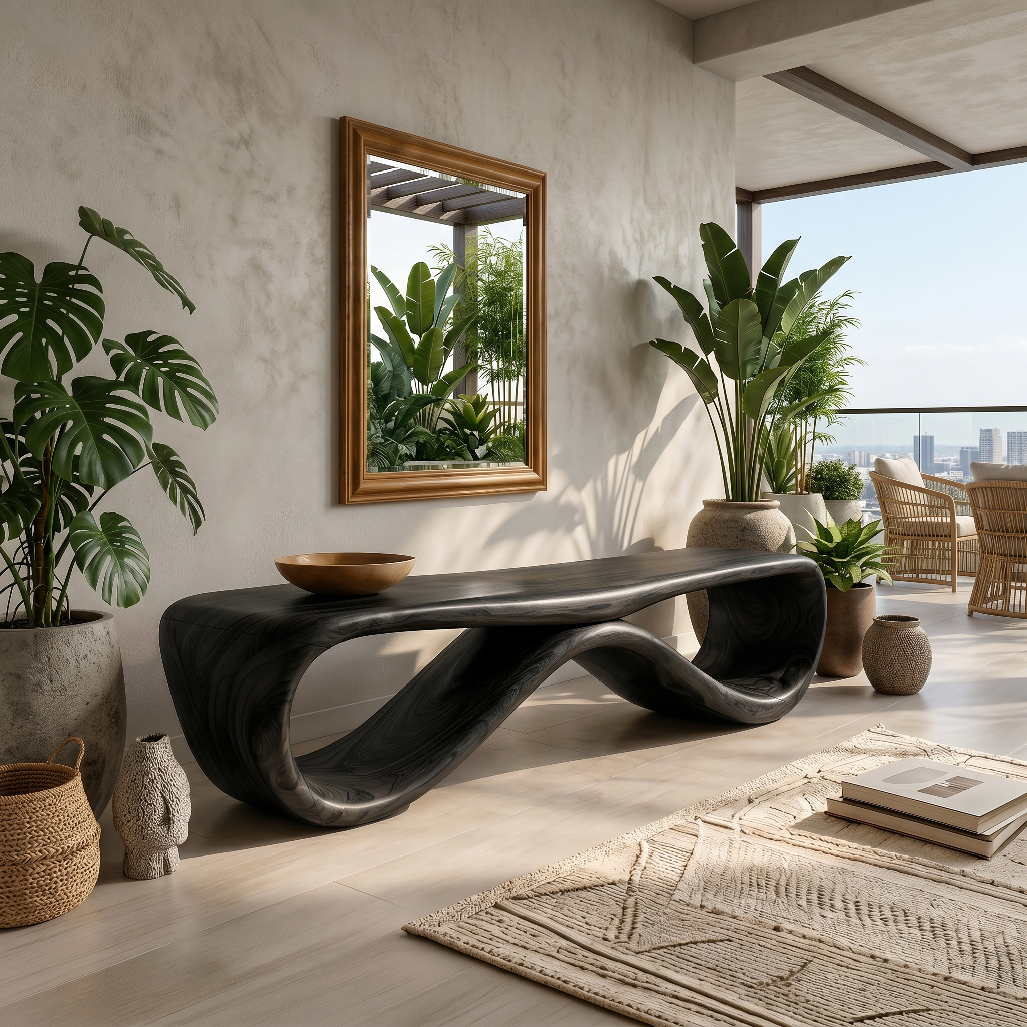 Contemporary Hallway Bench Designer Apartment SILDTTRBEN066