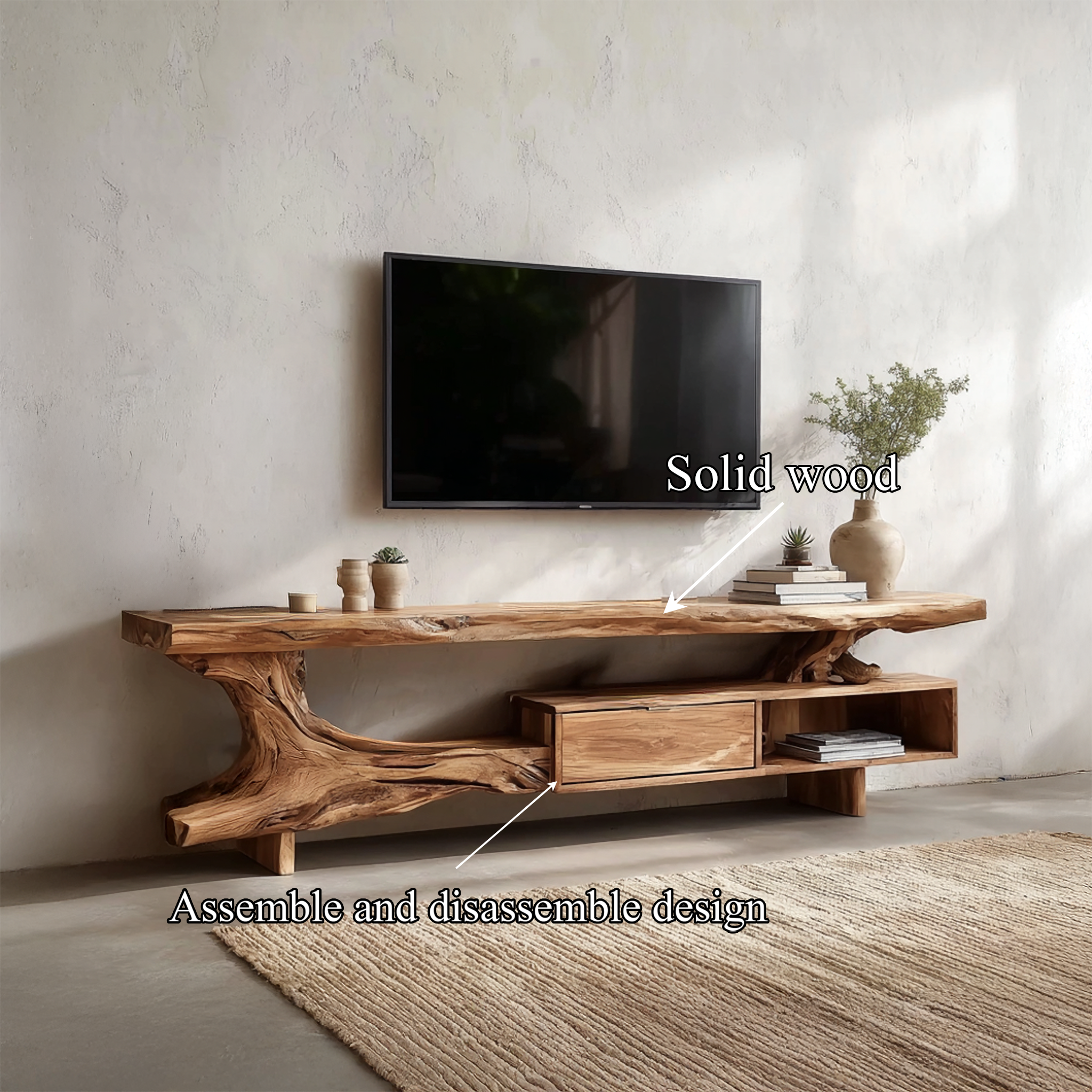 Rustic TV Stand For Living Room And Home Interior SINLSASC462
