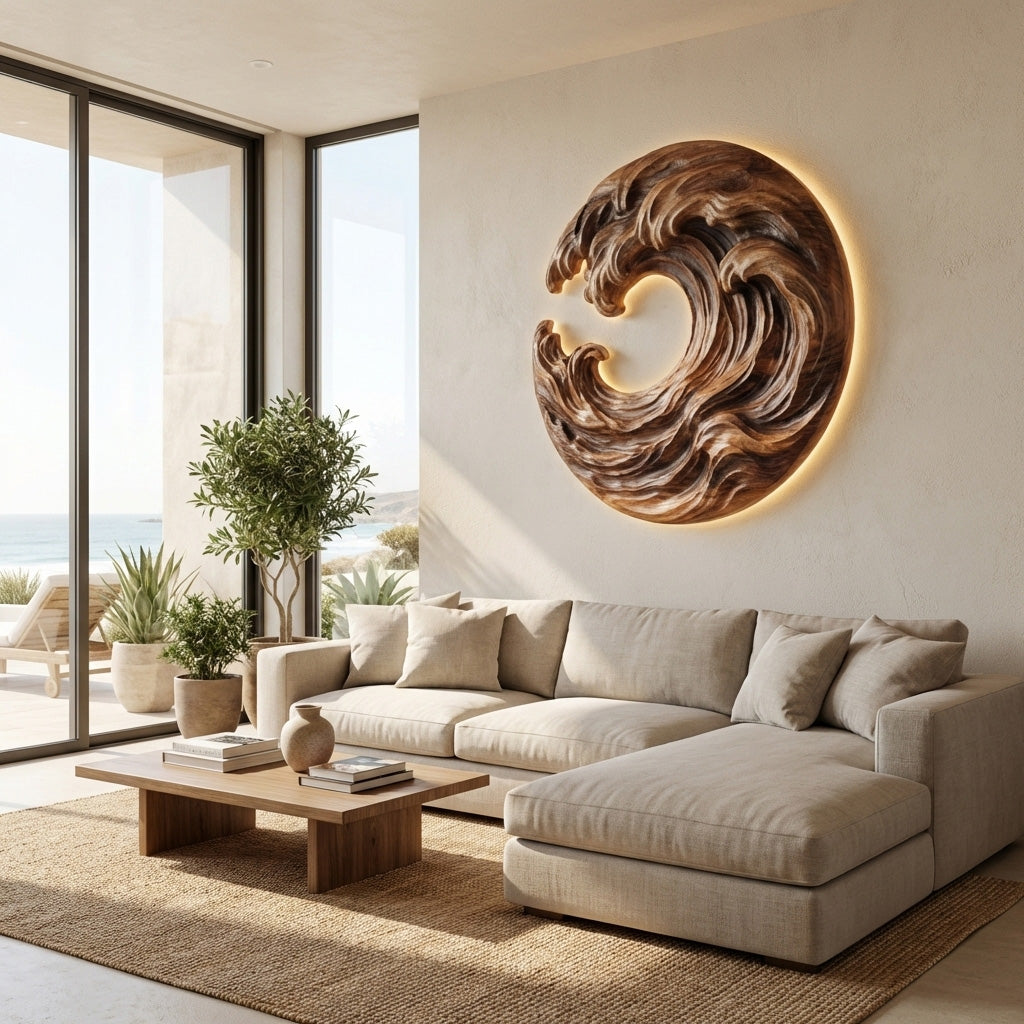 Organic Wooden Wave Wall Art For Wall Decor RTTHHNWA167