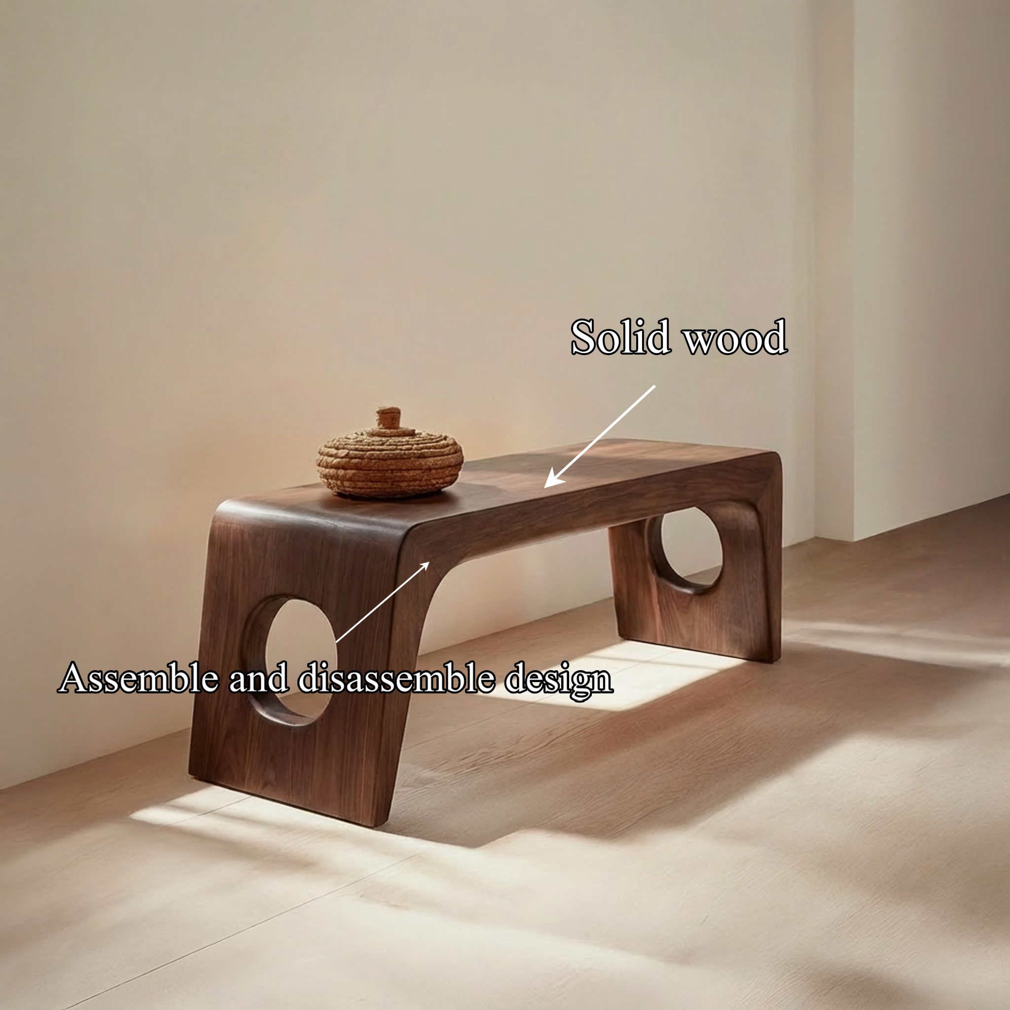 Rustic Minimal Sculptural Bench For Living Room And Hallway SINLSARS080