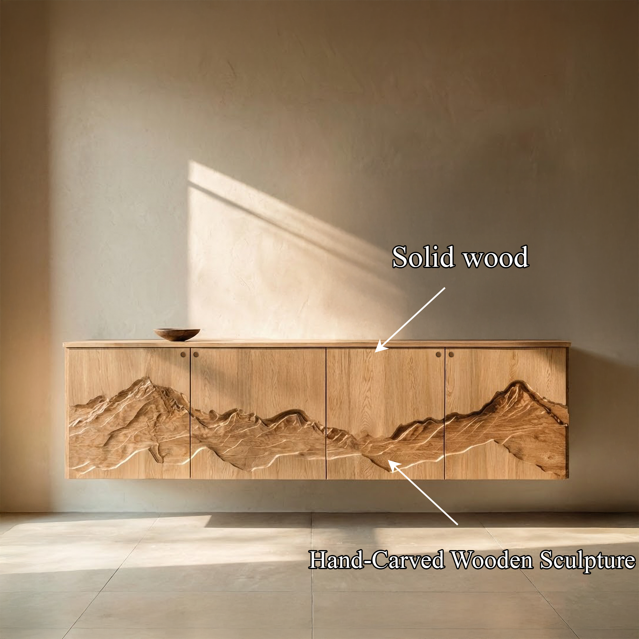 Rustic Mountain Art Console For Living Room And Entryway Space SINLSASC466