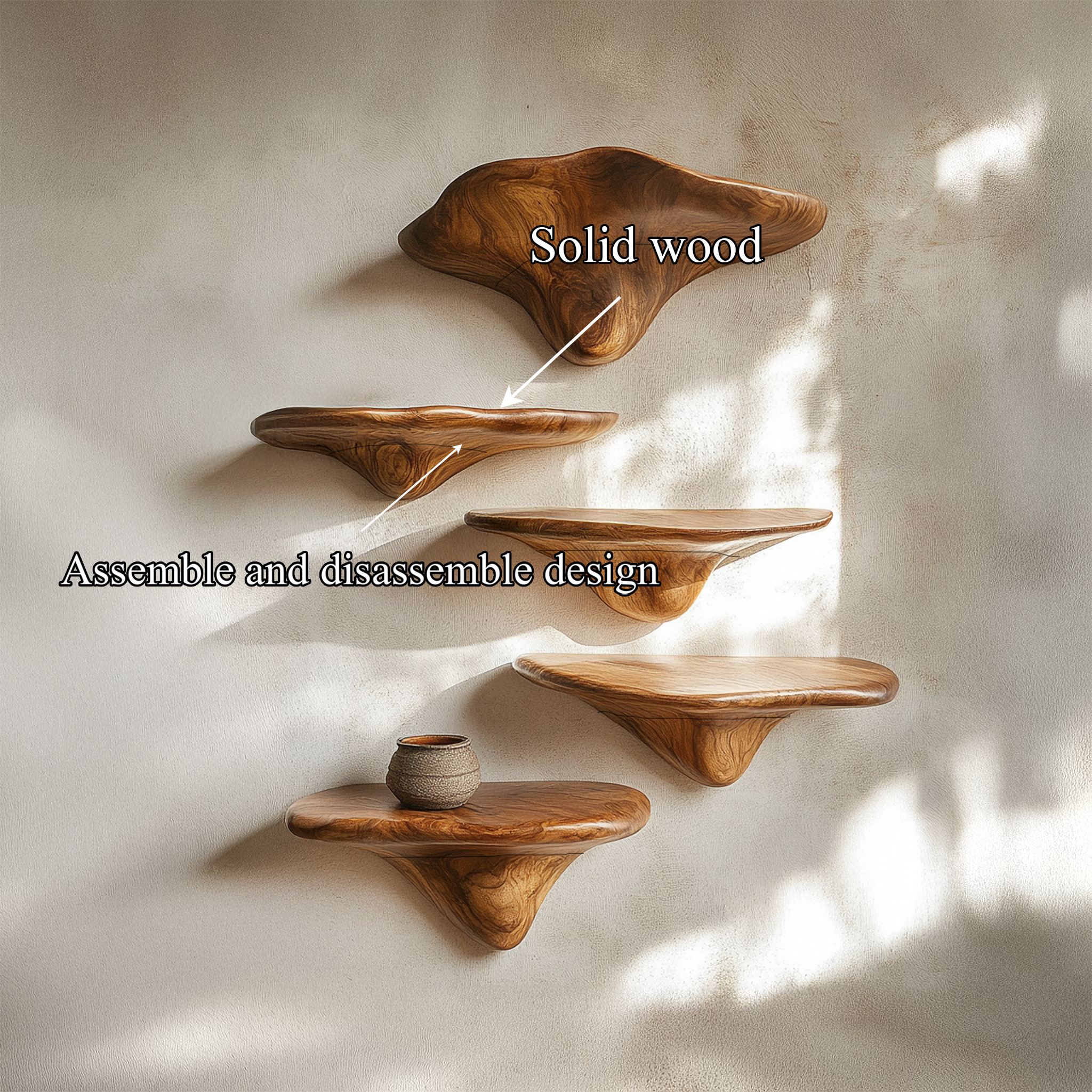 Sculptural Mushroom Shelf Living Room Or Kitchen SINLSAFL464