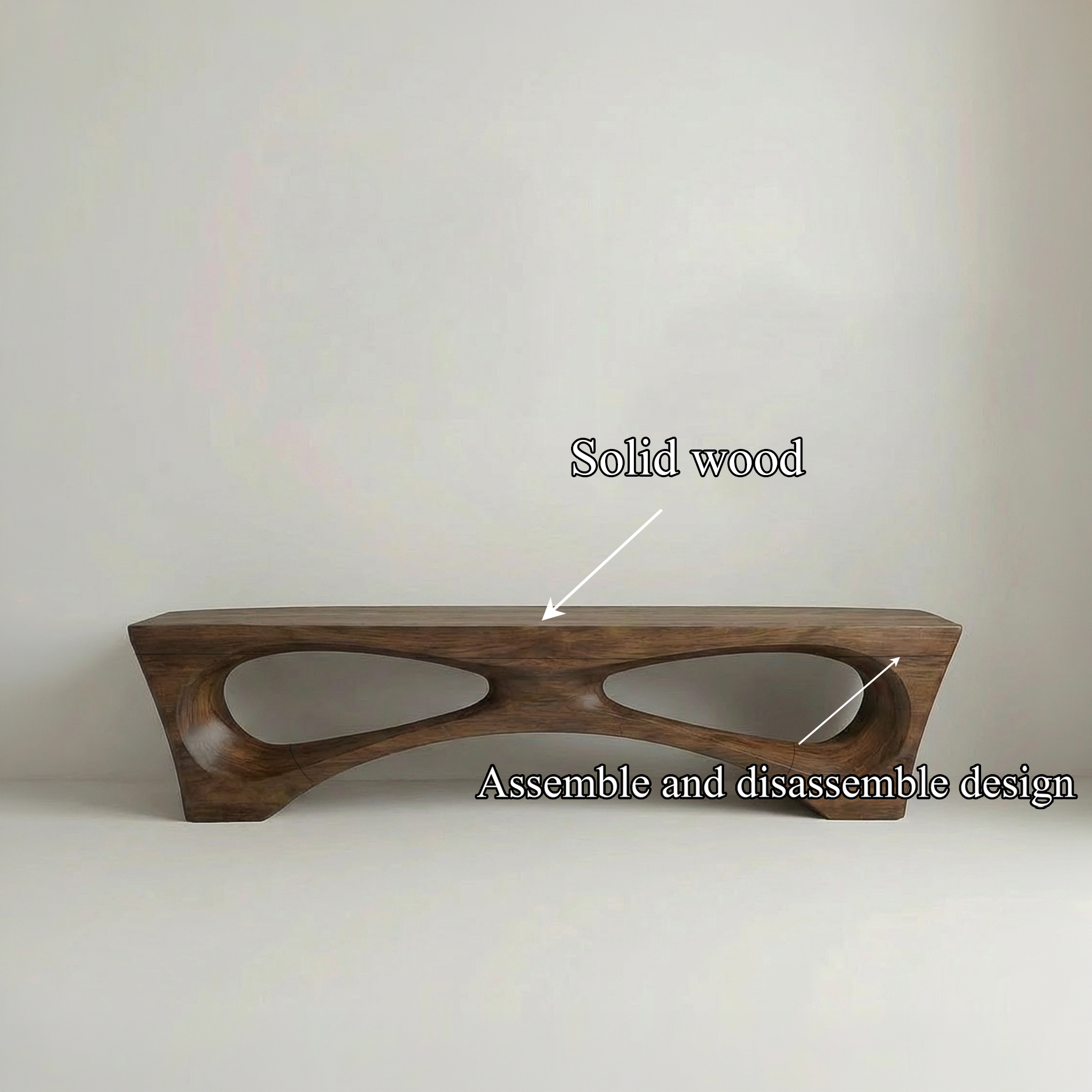 Rustic Organic Geometry Bench For Entryway And Living Room SINLSARS082