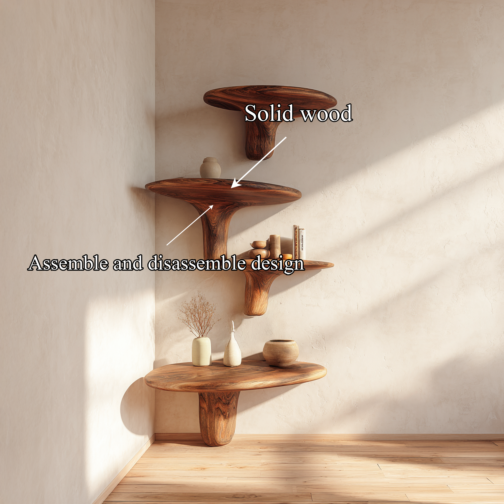 Organic Mushroom Shelf Living Room Or Kitchen SINLSAFL463