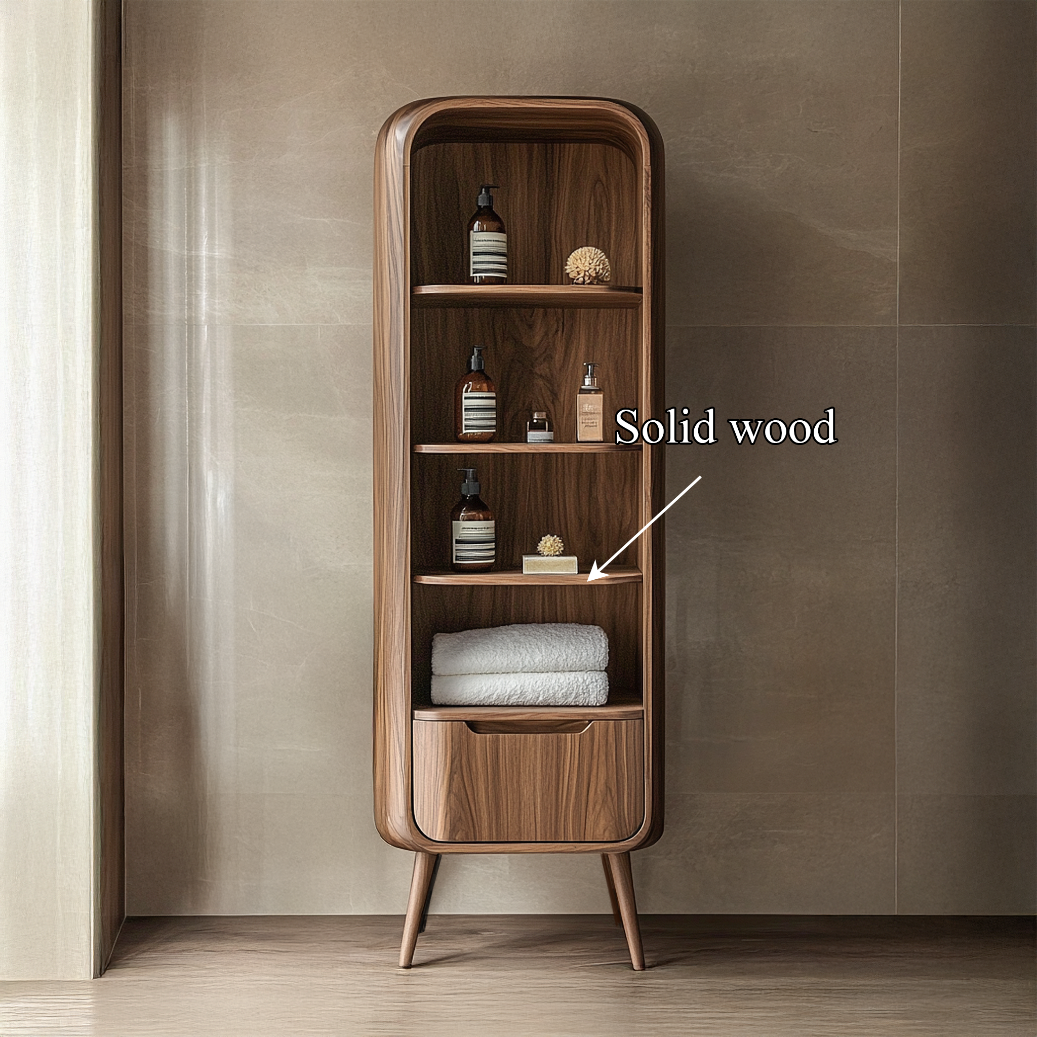 Luxury Sculptural Tall Cabinet For Bathroom Storage And Spa Interior SINLSABCT002
