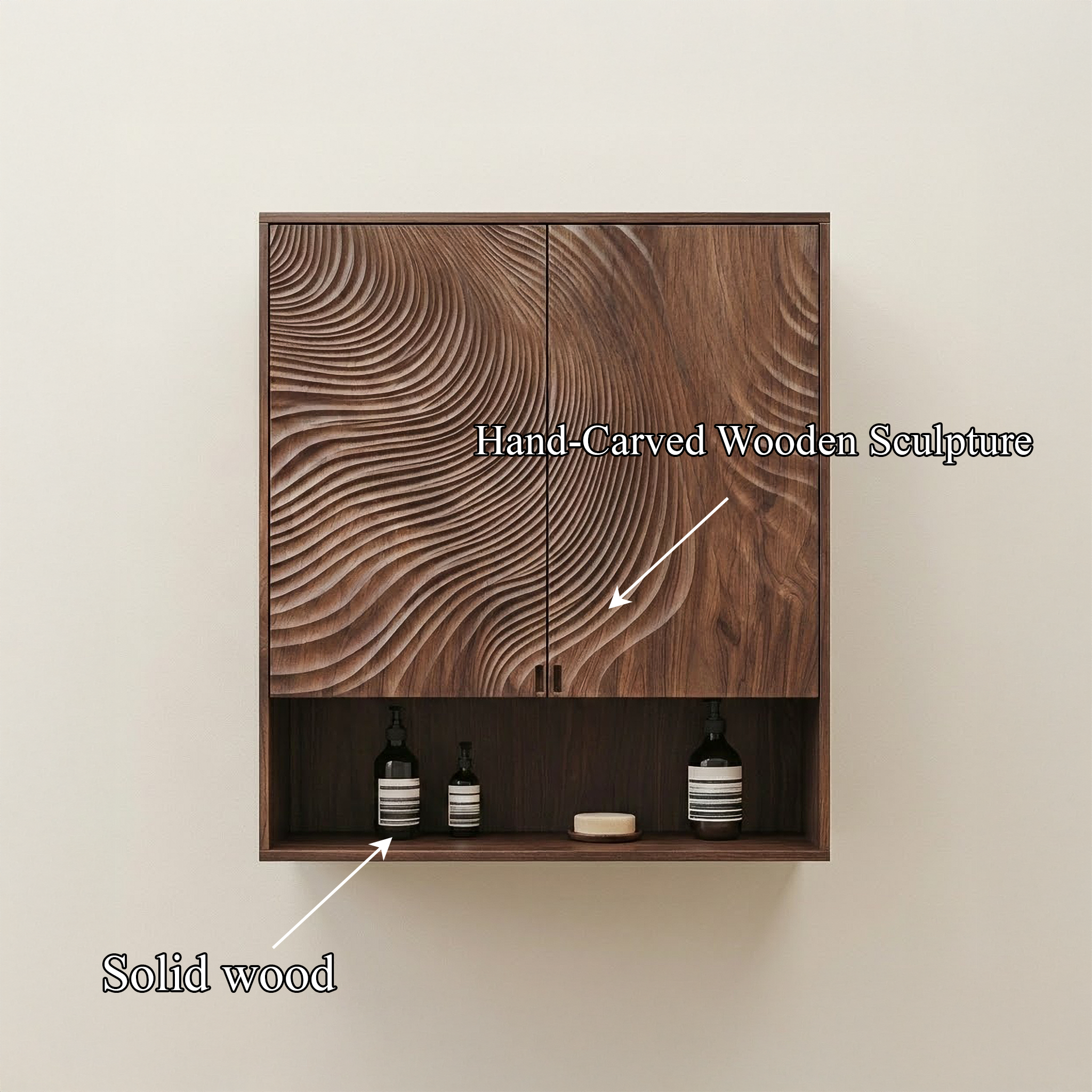Rustic Compact Wall Cabinet For Bathroom Storage And Small Space SINLSABCT003