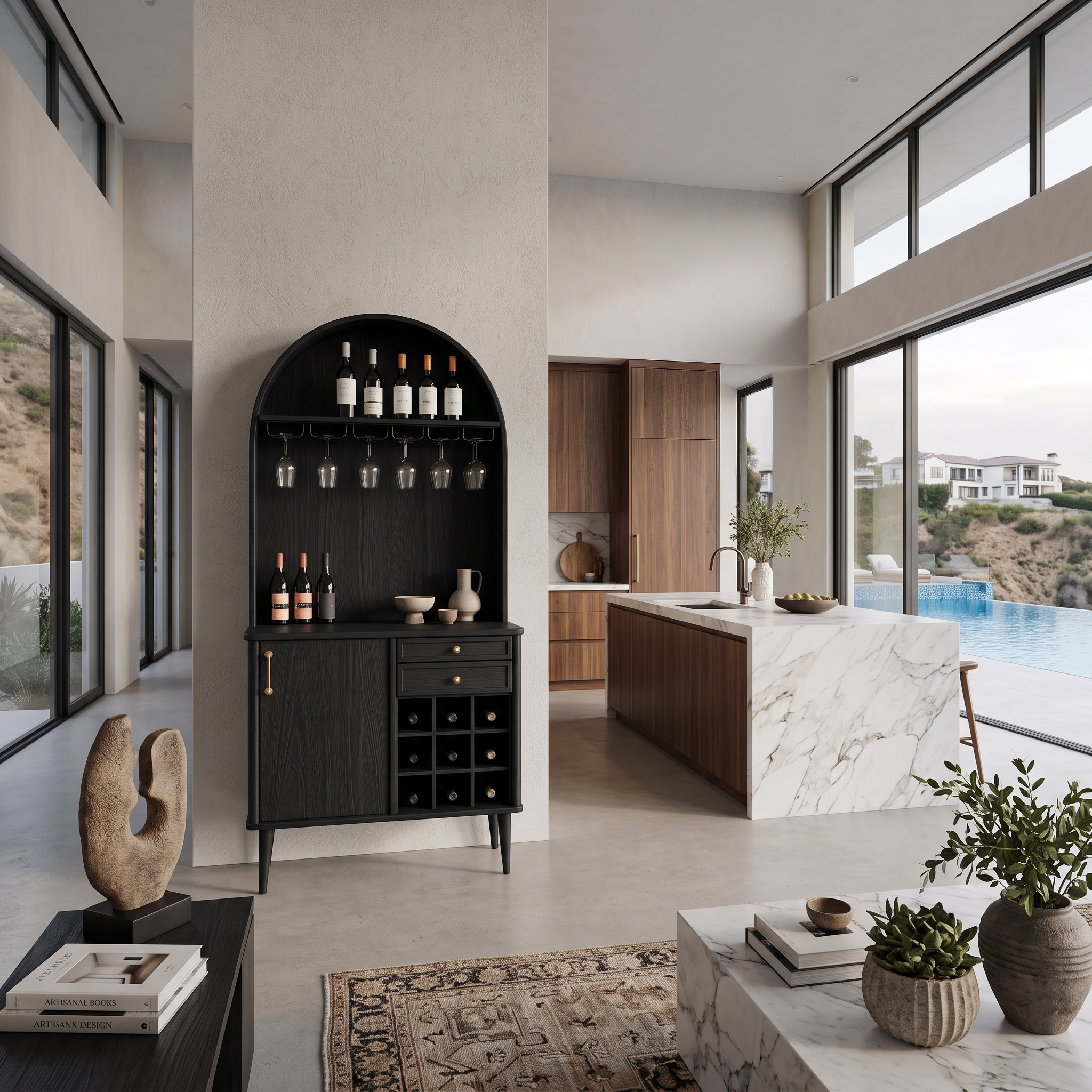 Classic Wine Cabinet With Storage For Dining Room SITHTTBCA008