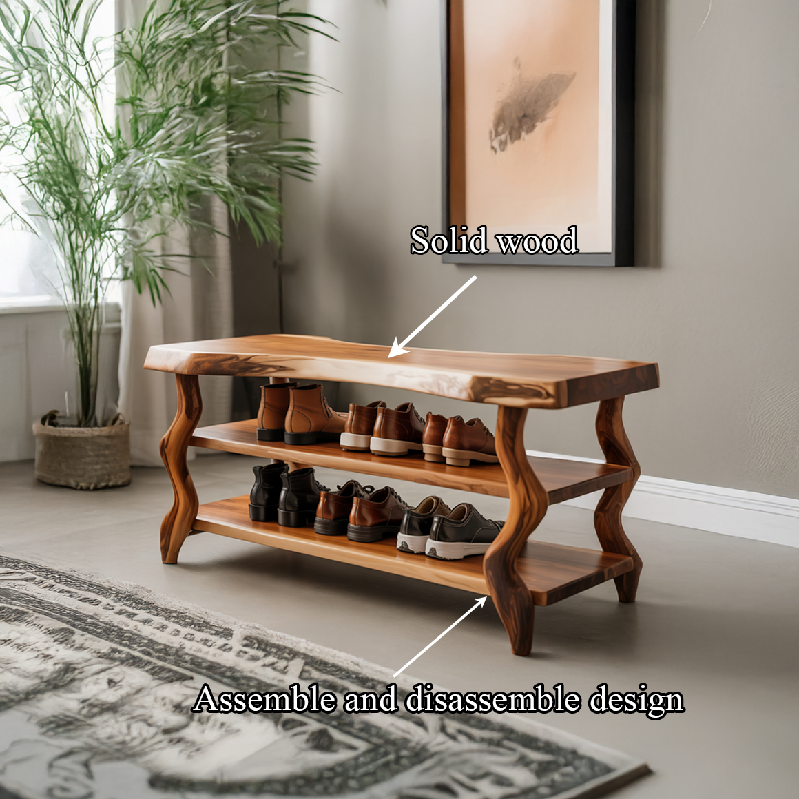 Artisan Rustic Shoe Bench Hallway And Living Room SINLSASB078