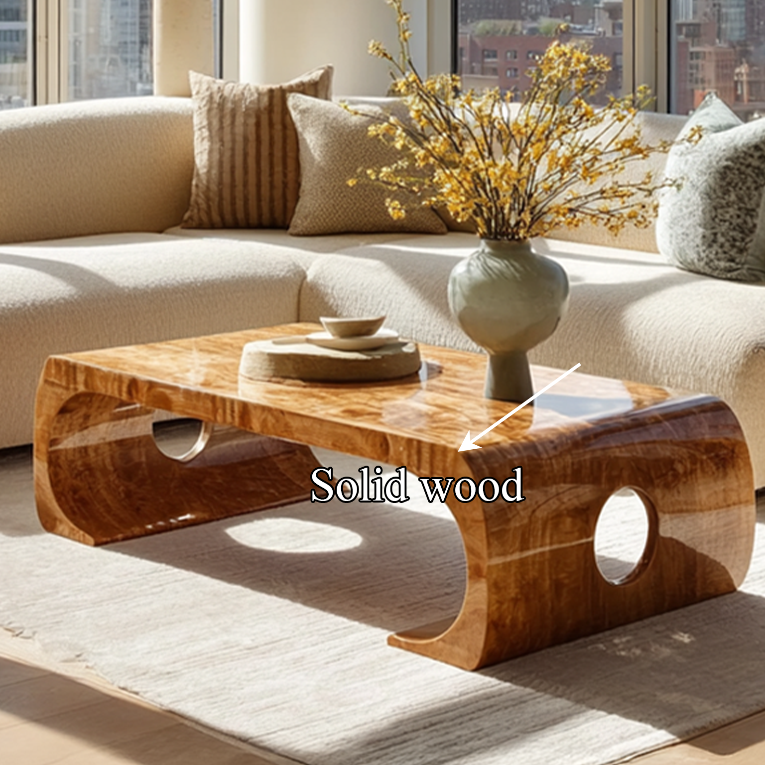 Mid Century Accent Coffee Table Living Decor SINLSACF043