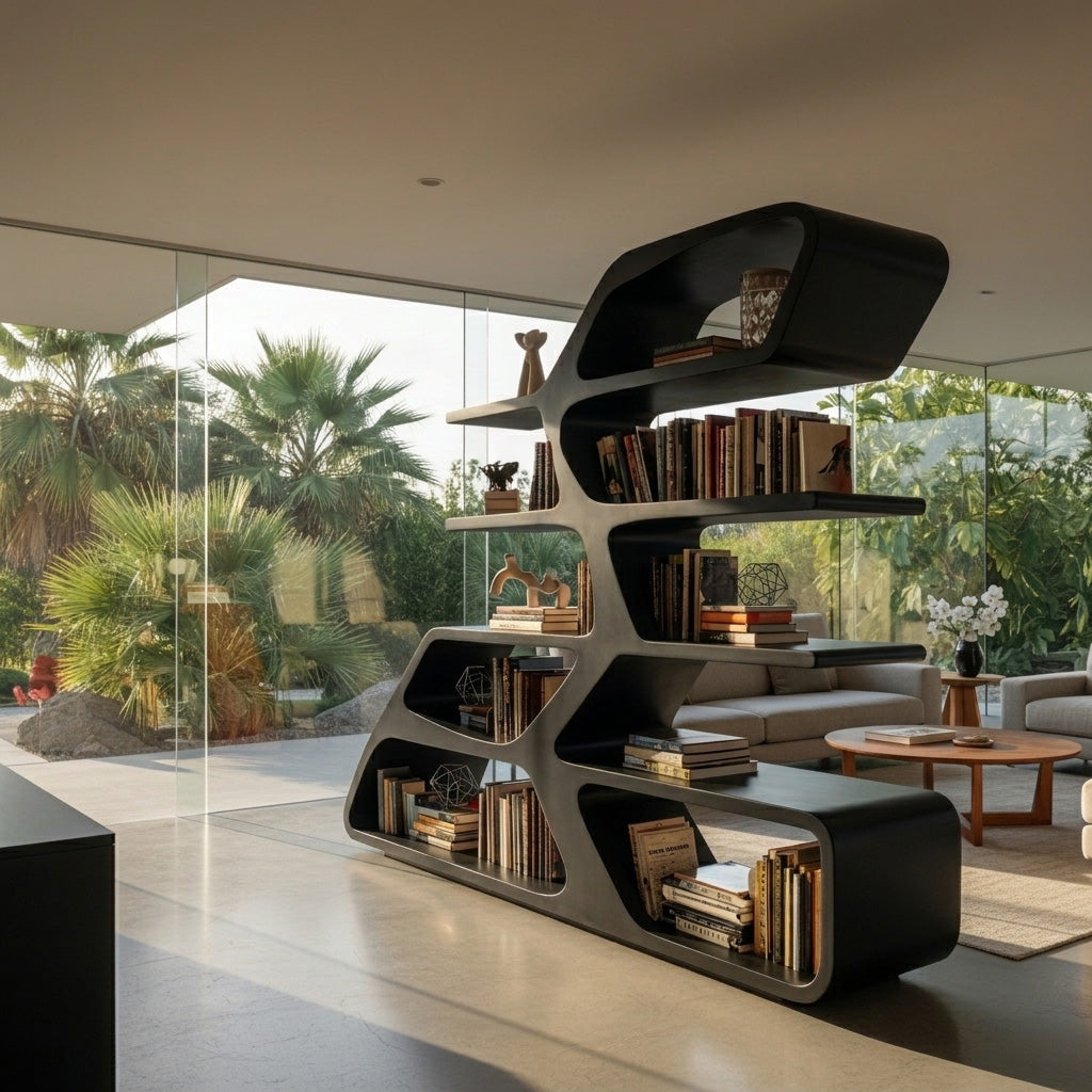 Modern Sculptural Bookshelf For Living Room Decor RTTHHNBS155