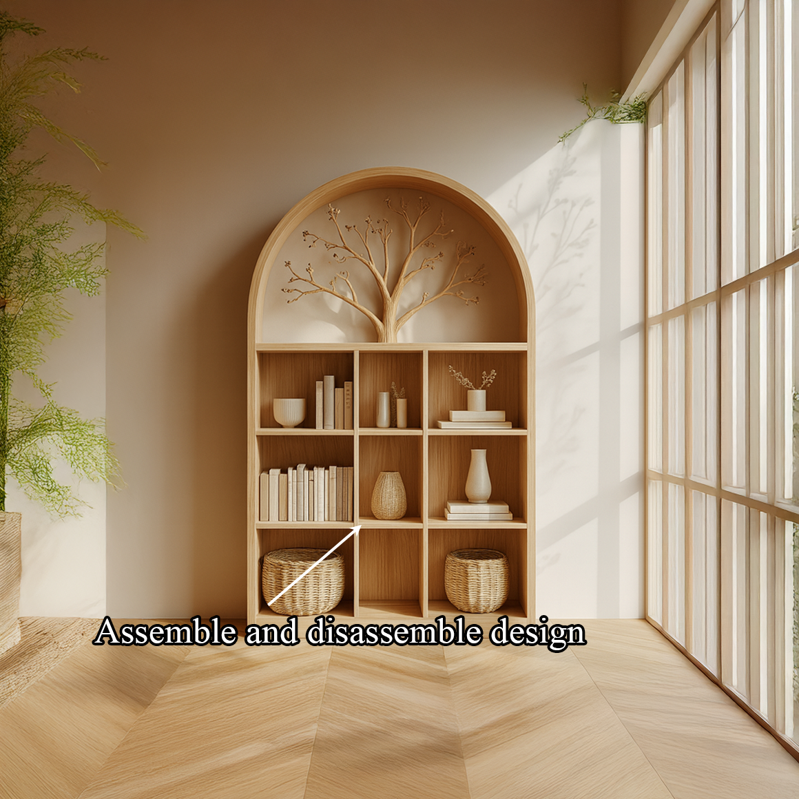 Scandinavian Rustic Tree Accent Storage Cabinet Living Room And Hallway SINLSASC238