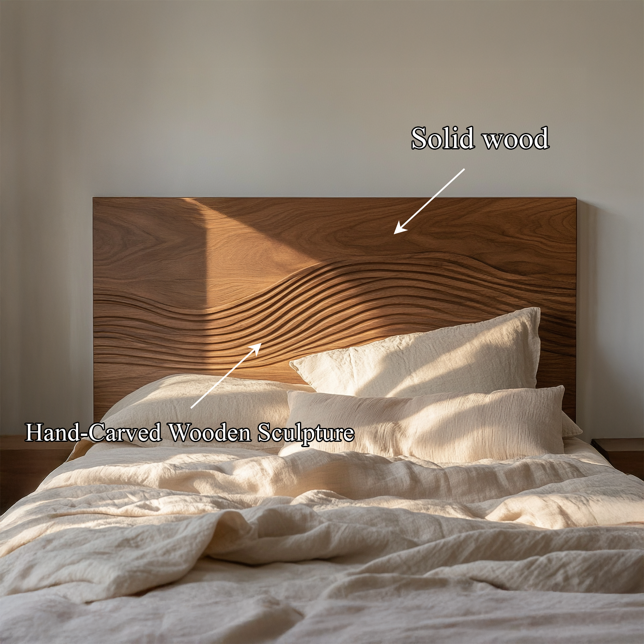 Rustic Sculptural Artistic Headboard For Bedroom Or Personal Space SINLSADH033
