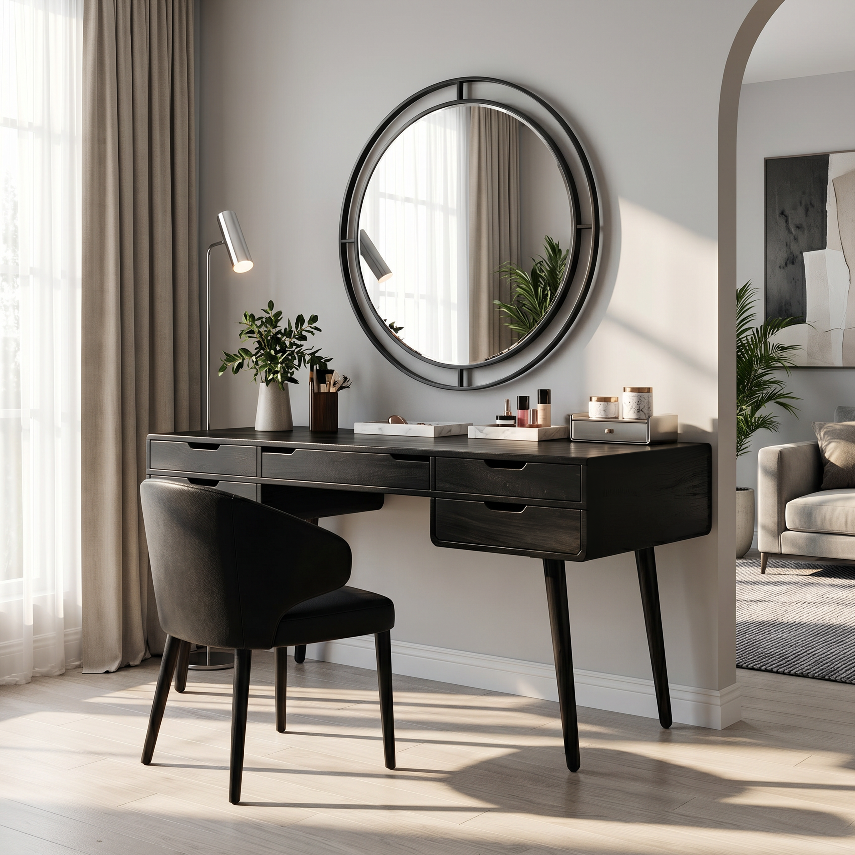 Classic Makeup Vanity Desk Dressing Room Beauty Area Personal Space SILDTTRMV024