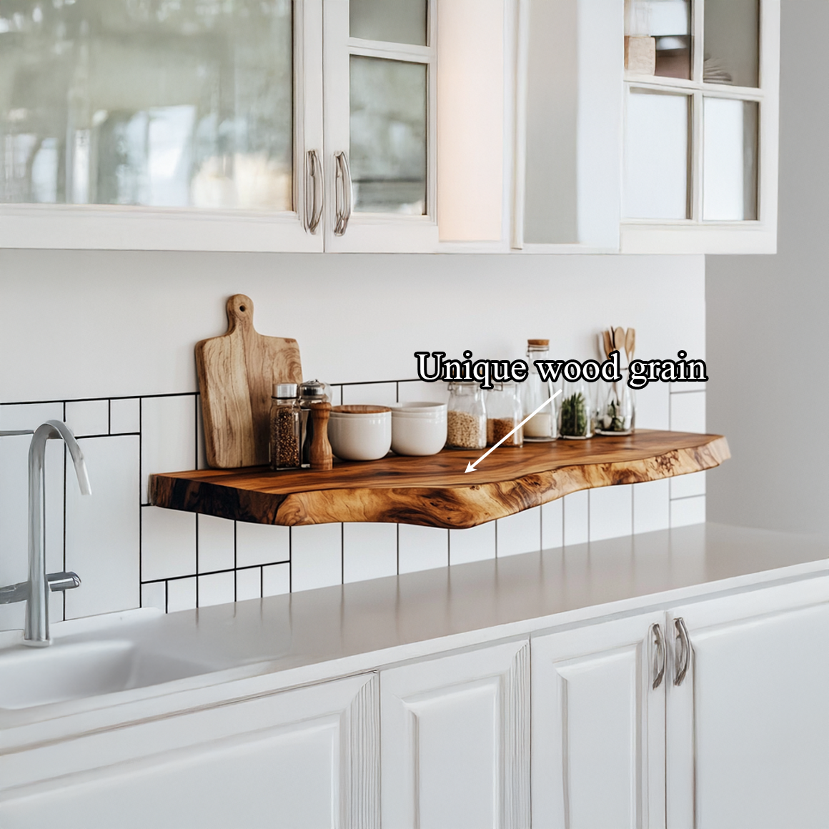 Natural Floating Shelf Kitchen Display SINLSAFL294