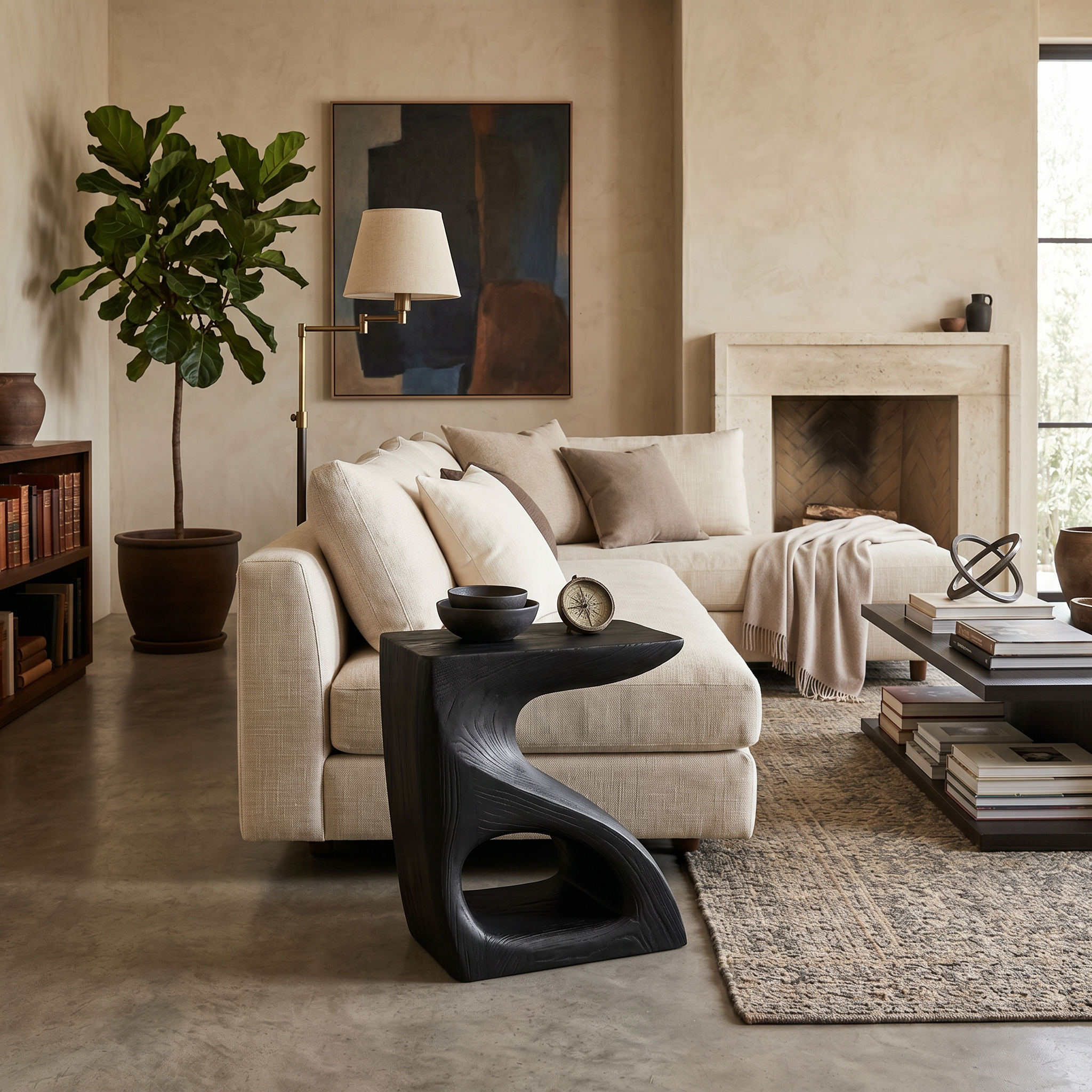 Modern Sculptural Side Table For Home Decor RTTHTTSTA032