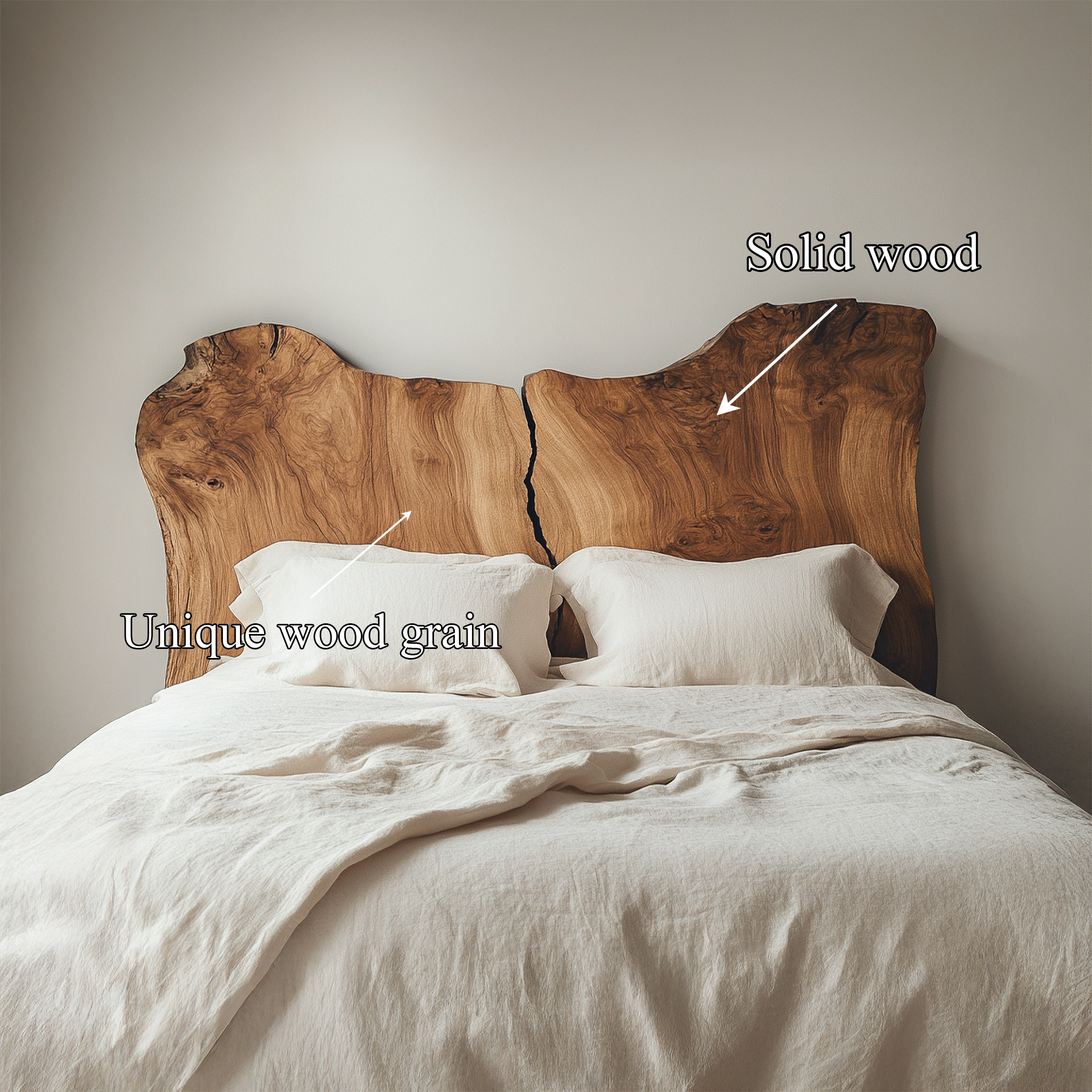 Rustic Split Headboard For Bedroom And Sleeping Space SINLSADH031
