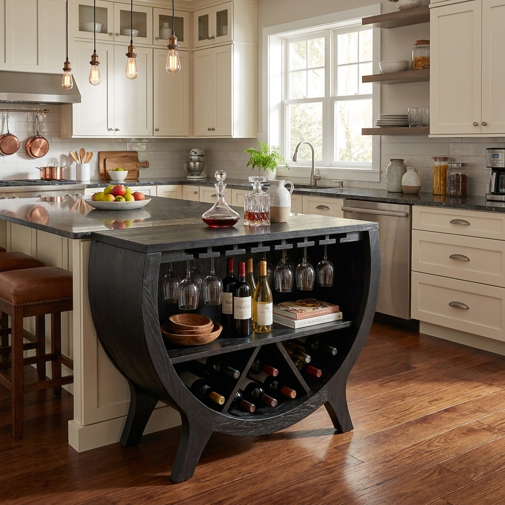 Wooden Wine Cabinet With Bottle Storage For Home Bar RTTHTTBCA036