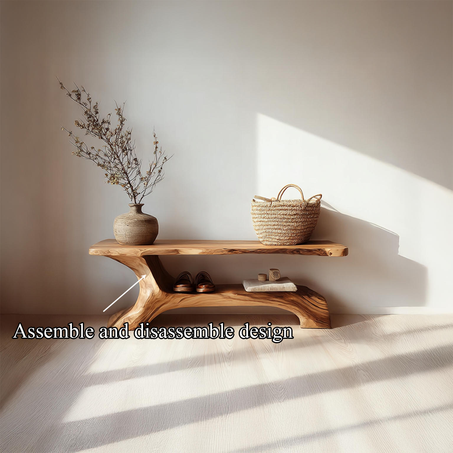 Rustic Shoe Bench Hallway Living Room Entryway SINLSASB034