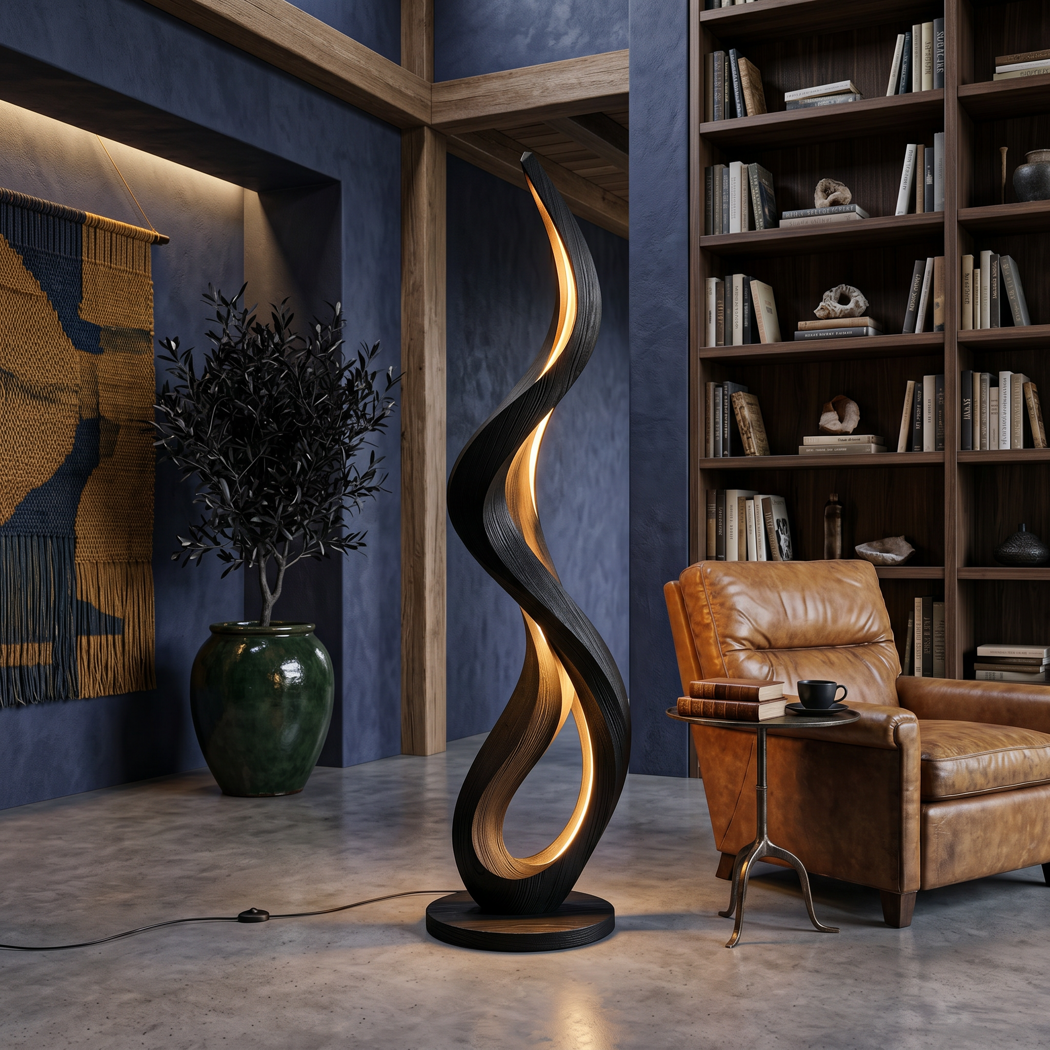 Modern Flowing Flame Floor Lamp For Lounge Area SILDTTNLAM034