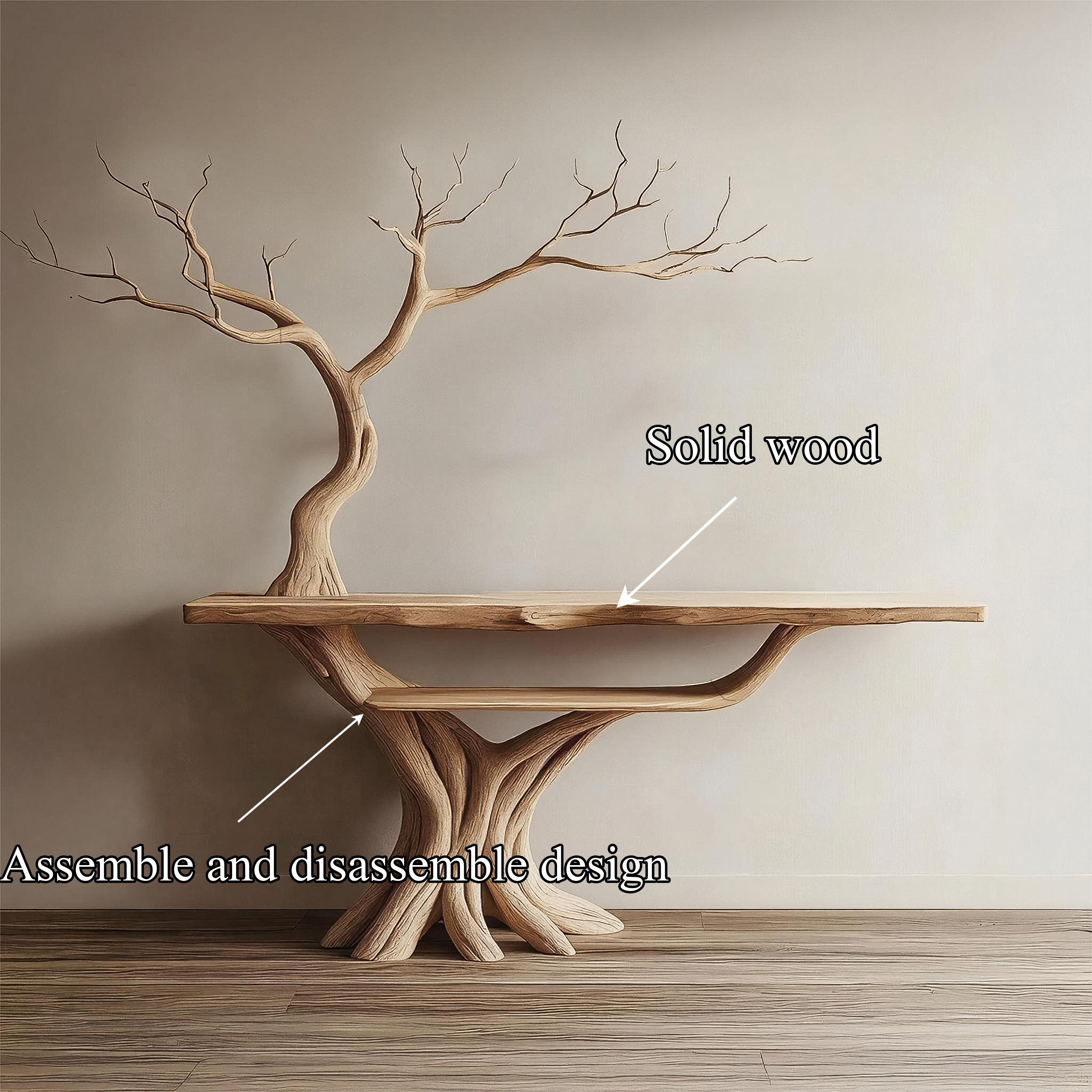 Rustic Tree Console Table Christmas Home Entryway Decor SINLSACS389