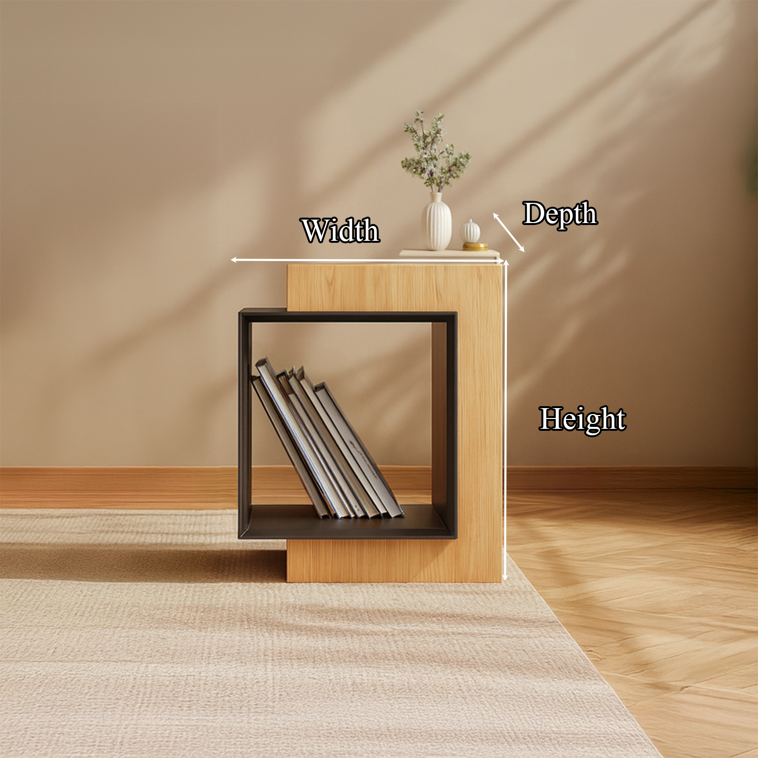 Mid Century End Table Living Room Space SINLSABT048