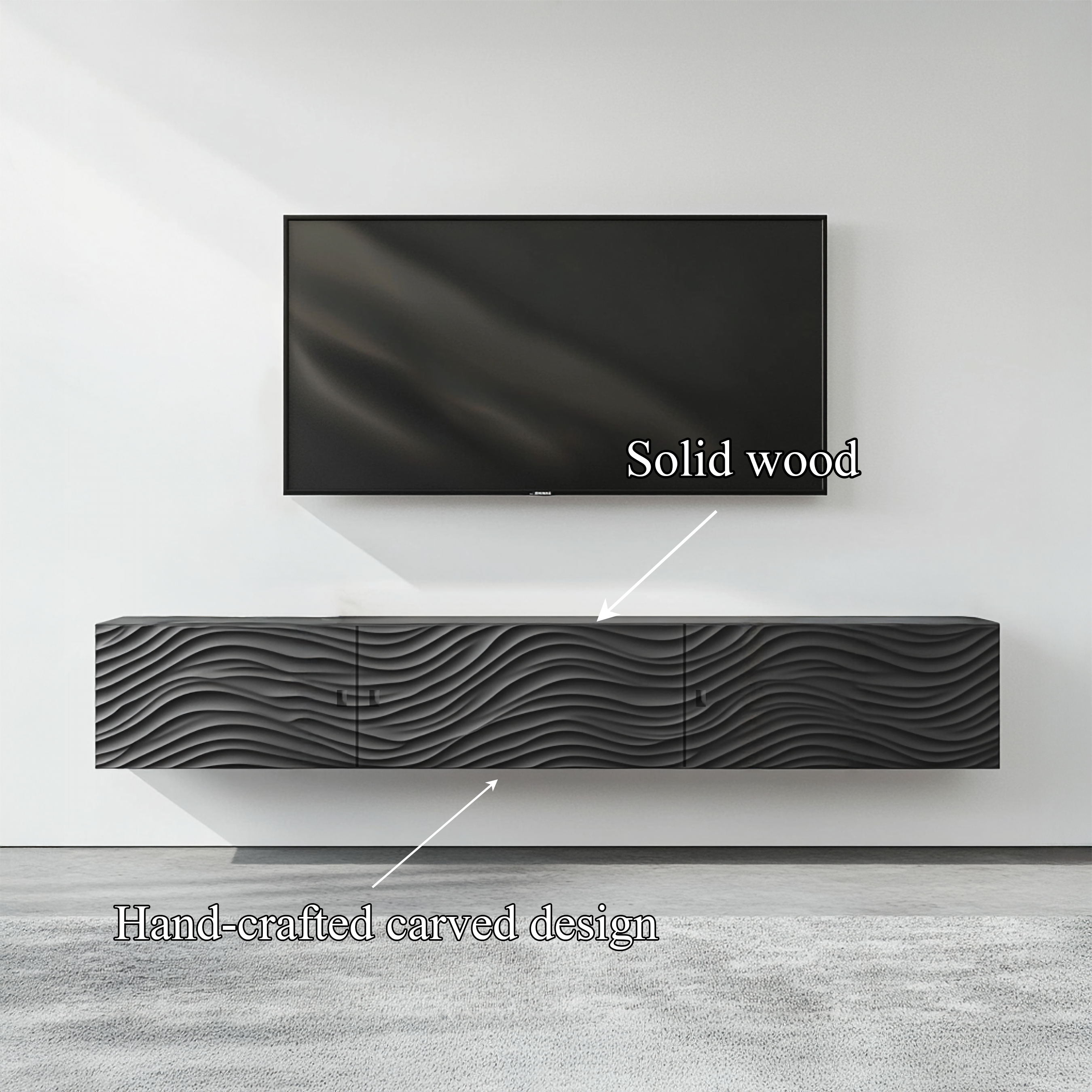 Contemporary Floating Storage TV Stand Living Room And Media Room SINLSASC332